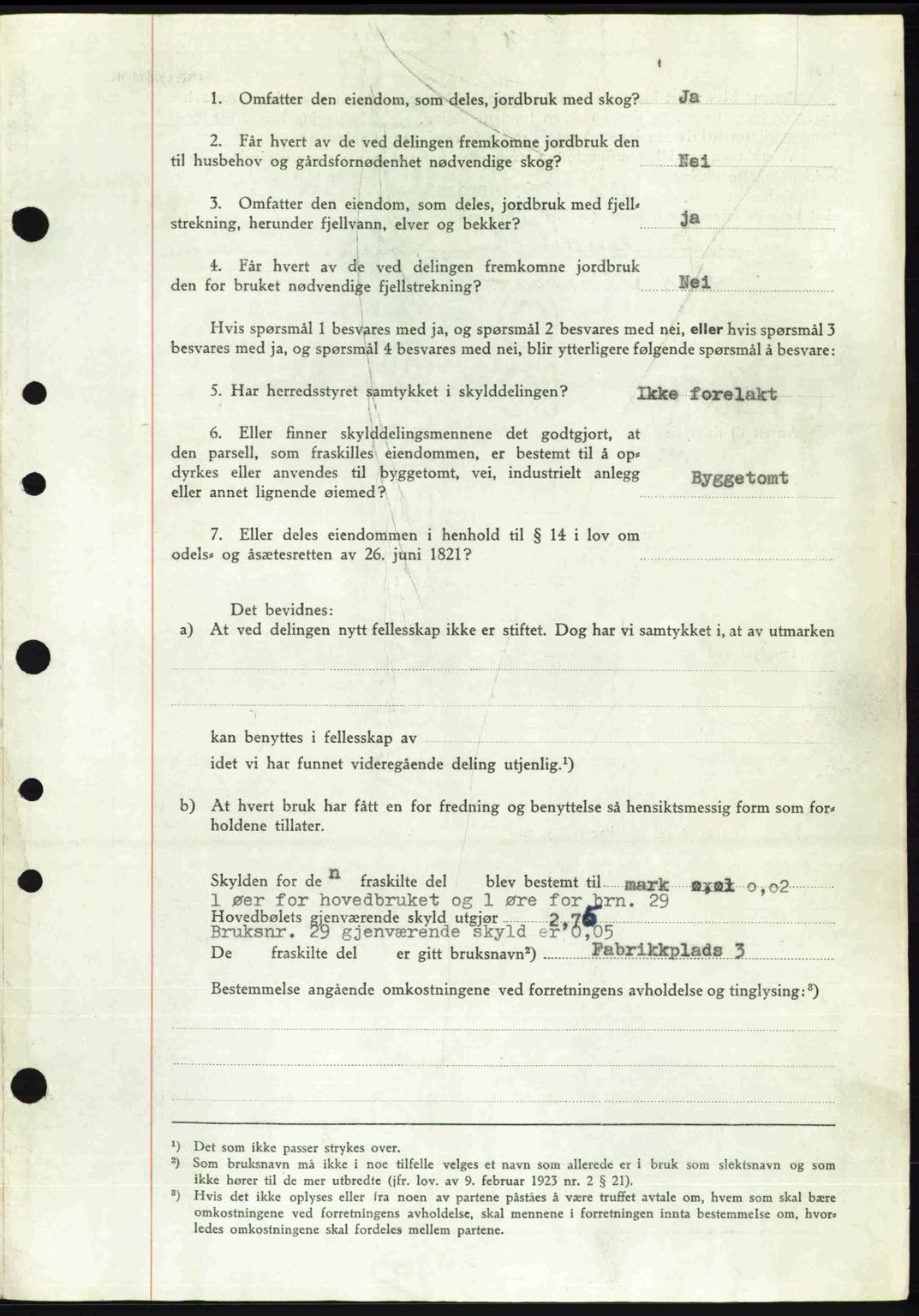 Nordre Sunnmøre sorenskriveri, AV/SAT-A-0006/1/2/2C/2Ca: Pantebok nr. A25, 1947-1947, Dagboknr: 1268/1947