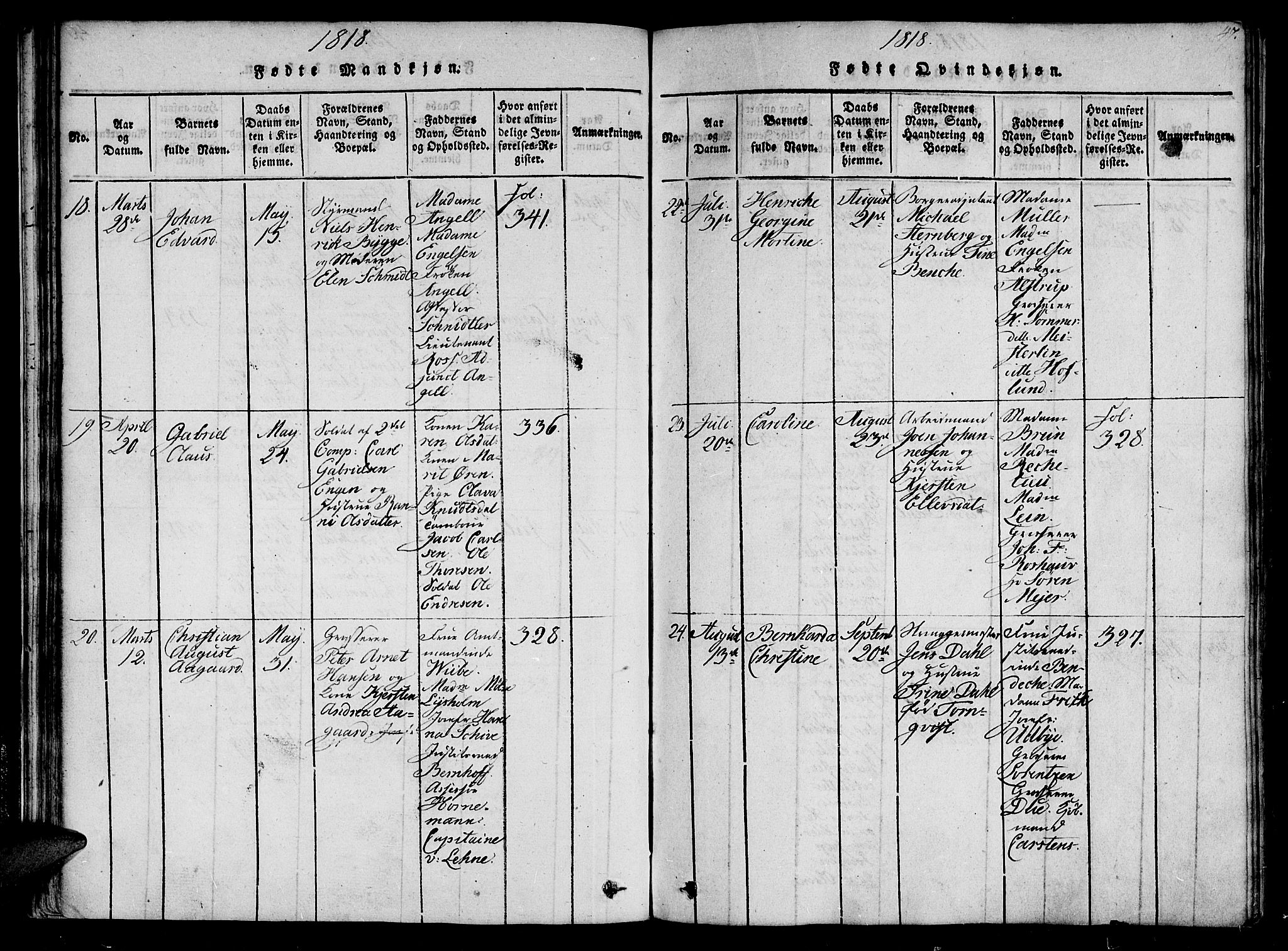 Ministerialprotokoller, klokkerbøker og fødselsregistre - Sør-Trøndelag, AV/SAT-A-1456/602/L0107: Ministerialbok nr. 602A05, 1815-1821, s. 47