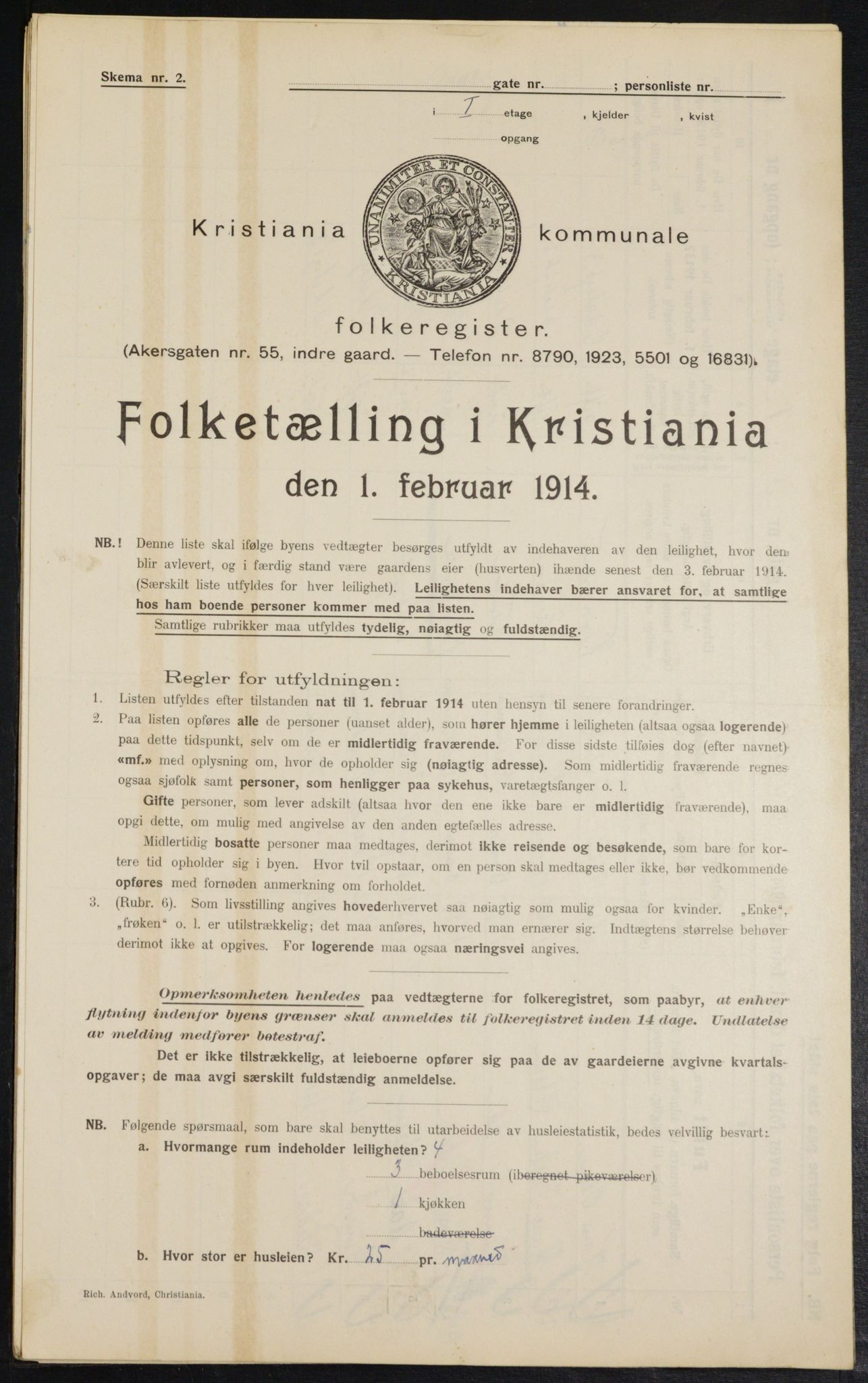 OBA, Kommunal folketelling 1.2.1914 for Kristiania, 1914, s. 74405