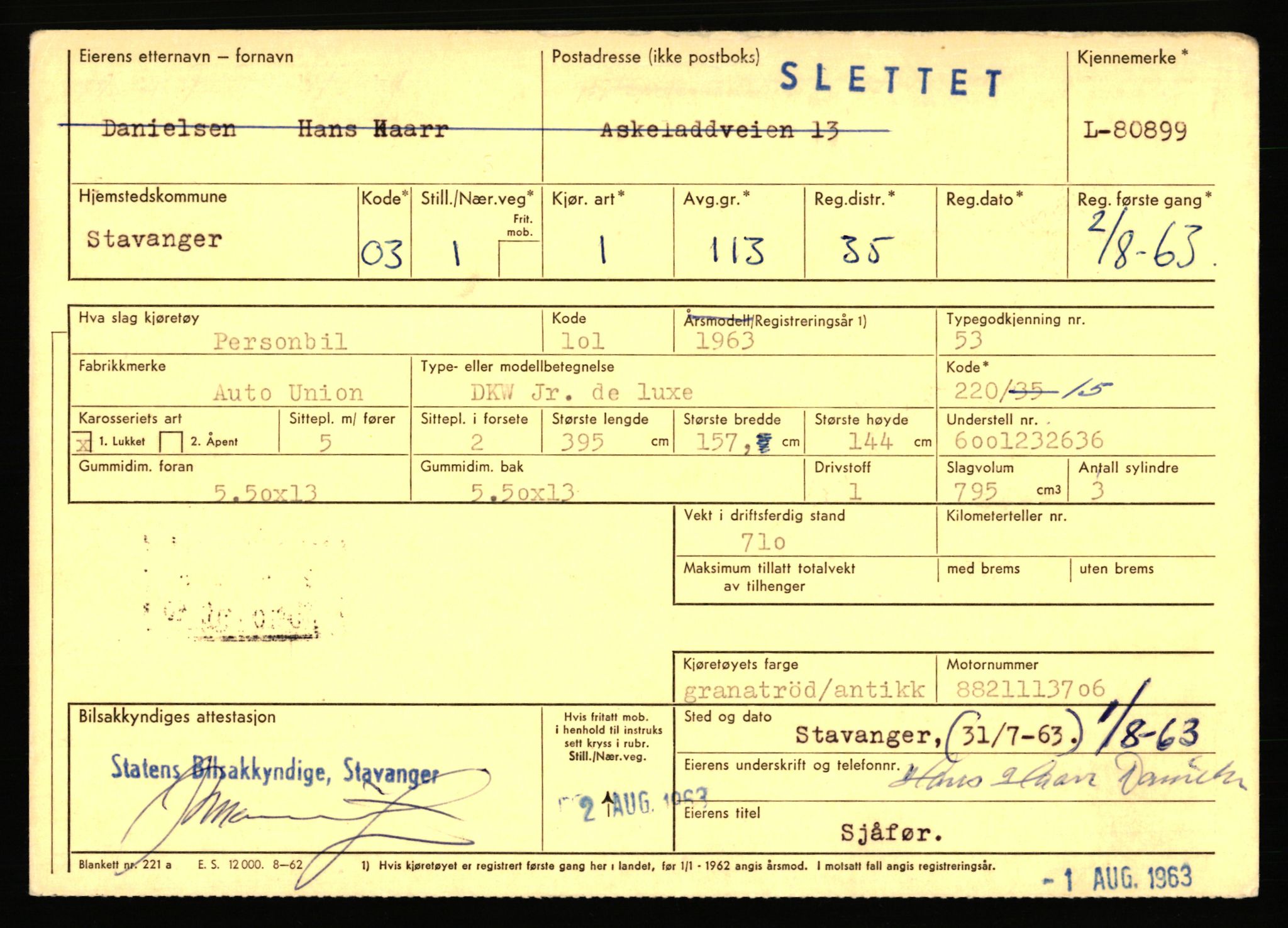 Stavanger trafikkstasjon, AV/SAST-A-101942/0/F/L0071: L-80500 - L-82199, 1930-1971, s. 697