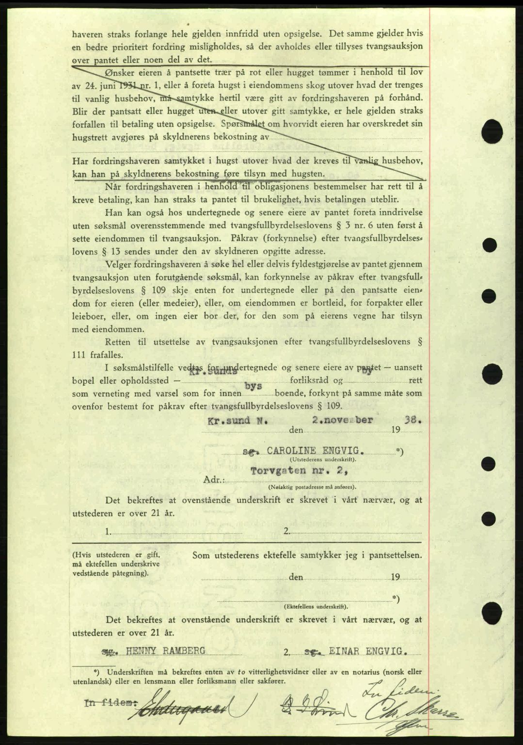 Kristiansund byfogd, AV/SAT-A-4587/A/27: Pantebok nr. 31, 1938-1939, Dagboknr: 797/1938