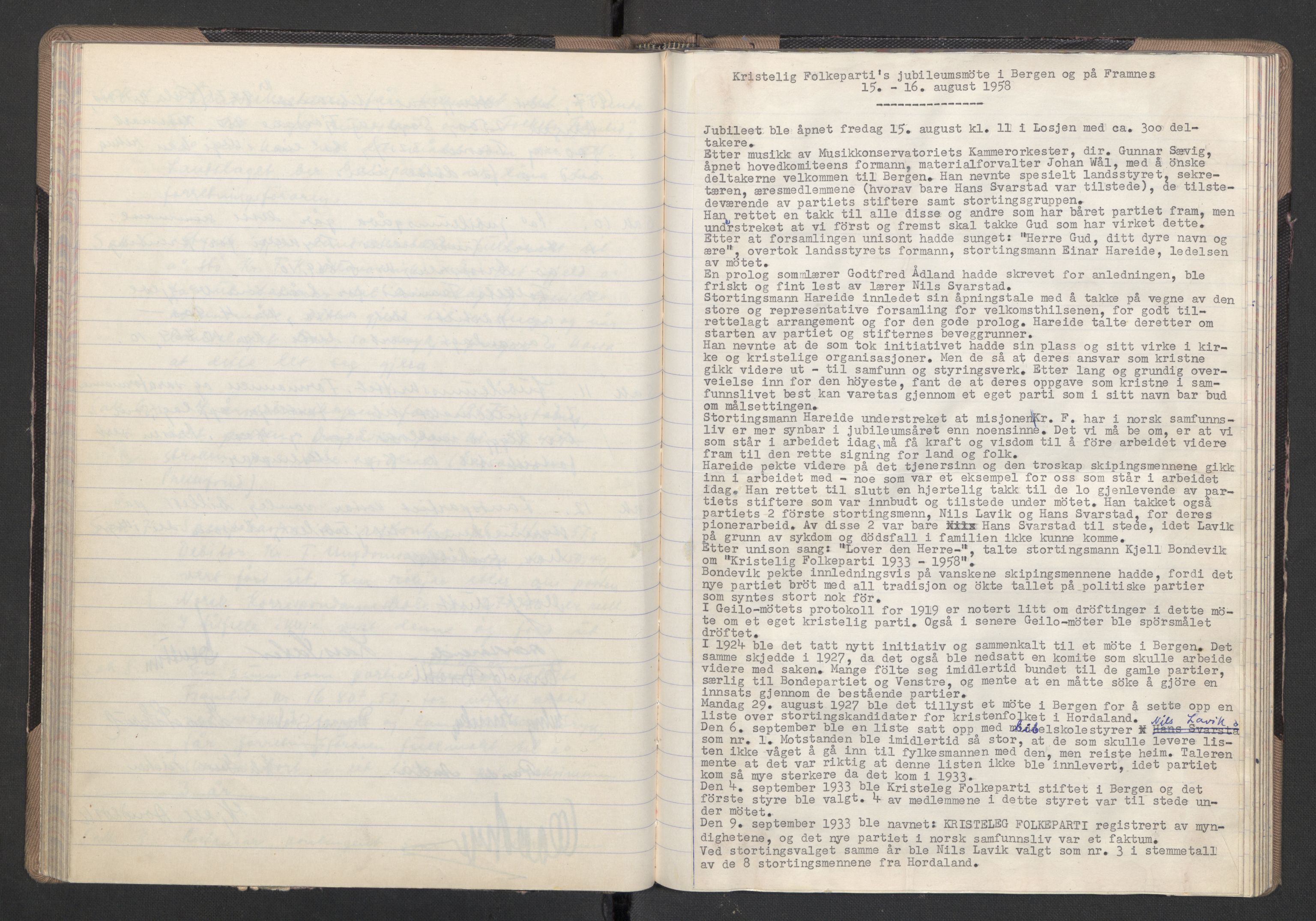 Kristelig Folkeparti, AV/RA-PA-0621/F/Fk/L0050/0001: -- / 1. Protokoller st.møter, Landsmøter, AU, landsstyremøter, 1953-1965, s. 73