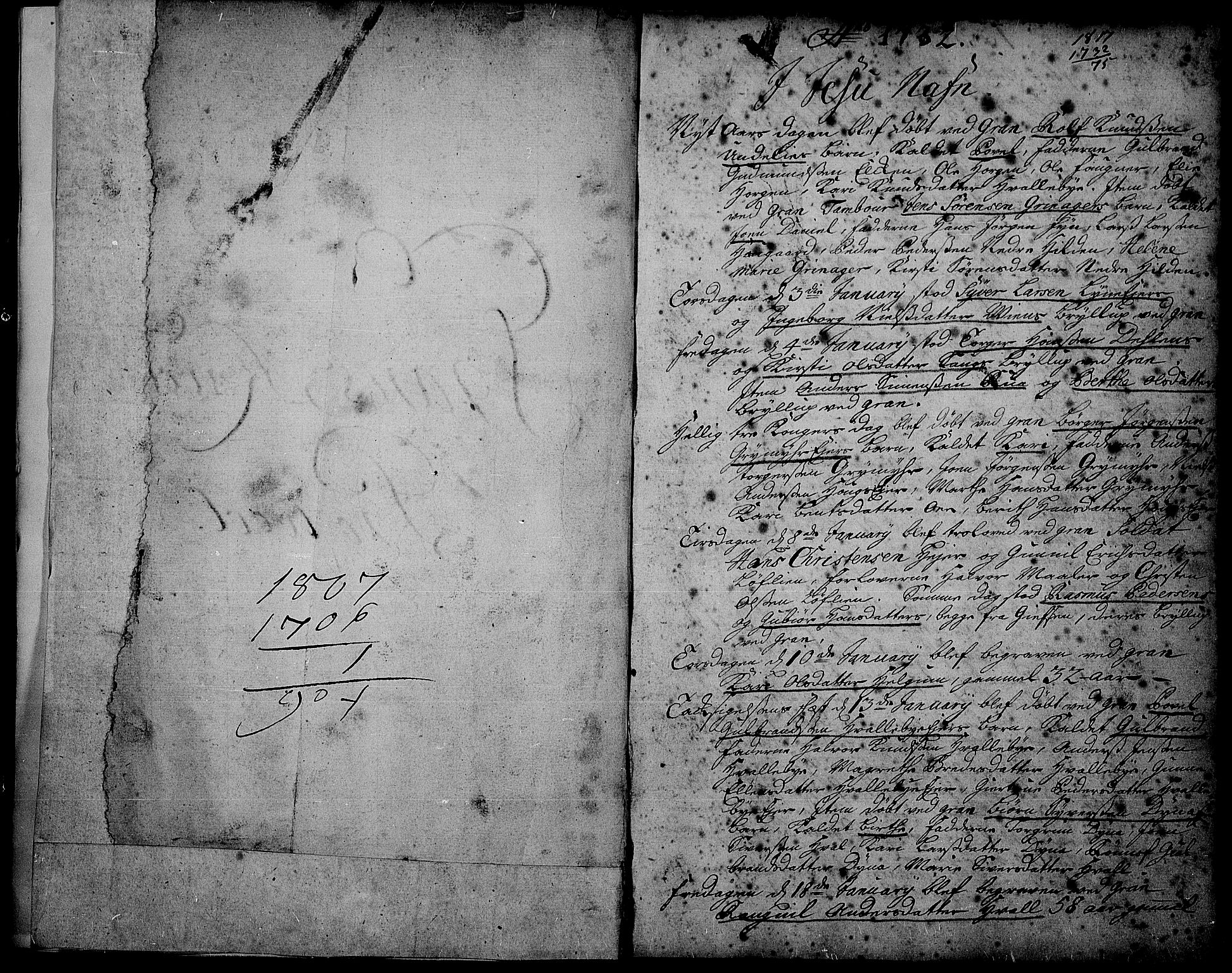 Gran prestekontor, AV/SAH-PREST-112/H/Ha/Haa/L0002: Ministerialbok nr. 2, 1732-1744, s. 1