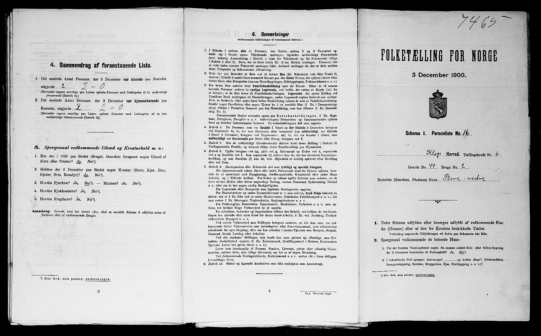 SAST, Folketelling 1900 for 1120 Klepp herred, 1900, s. 585