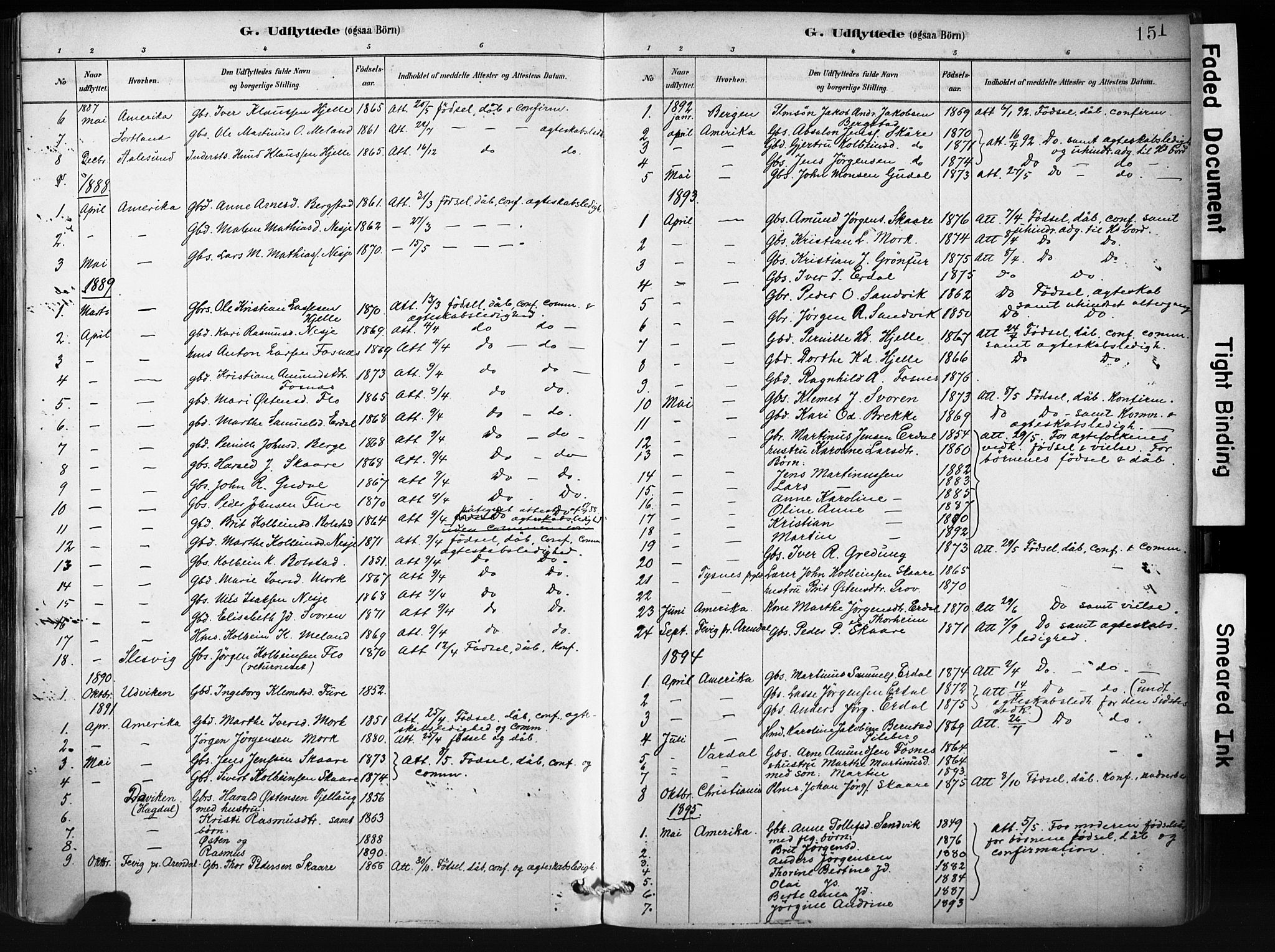 Stryn Sokneprestembete, SAB/A-82501: Ministerialbok nr. D 1, 1878-1907, s. 151