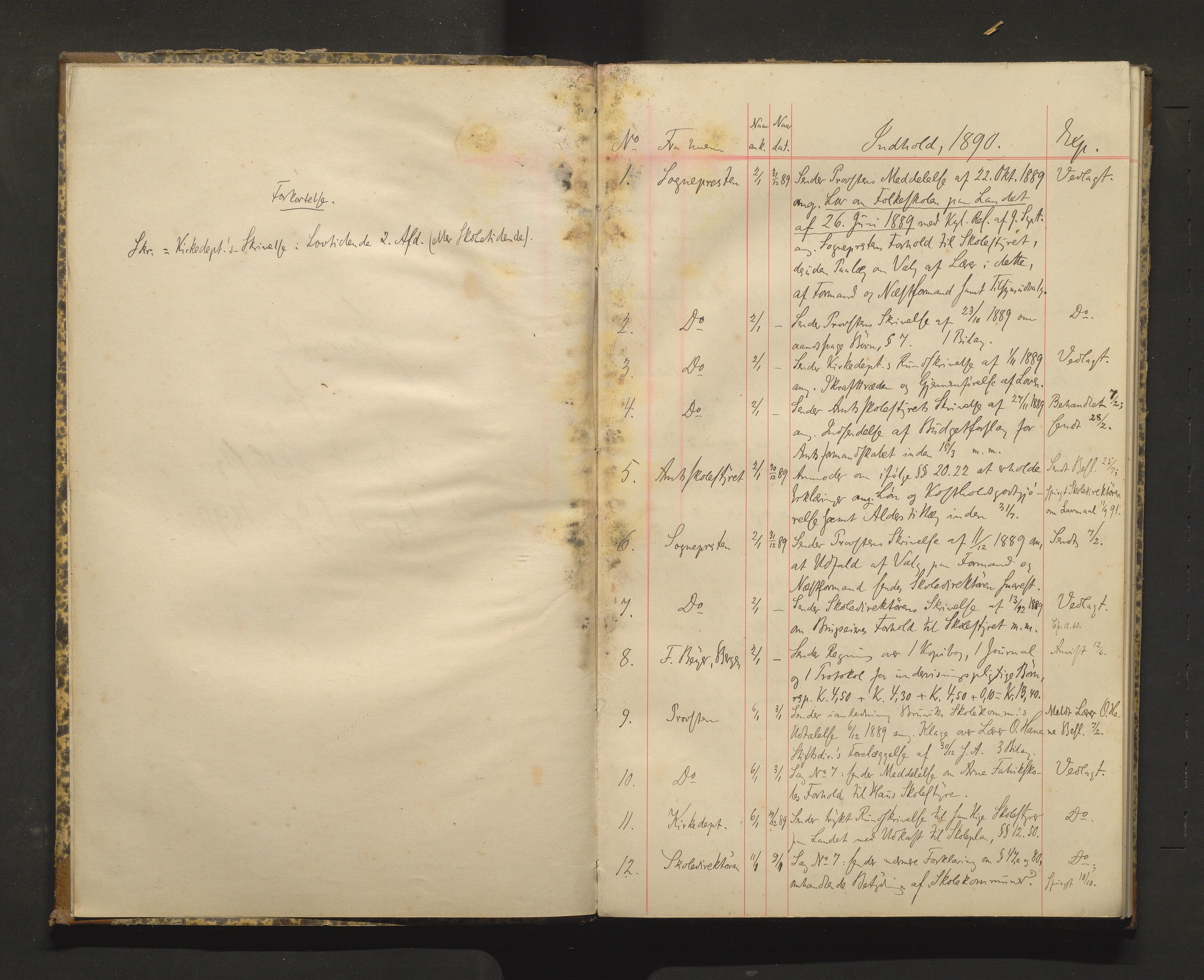 Bruvik kommune. Skulestyre, IKAH/1251a-211/C/Ca/L0001: Postjournal for Bruvik skulestyre, 1890-1901