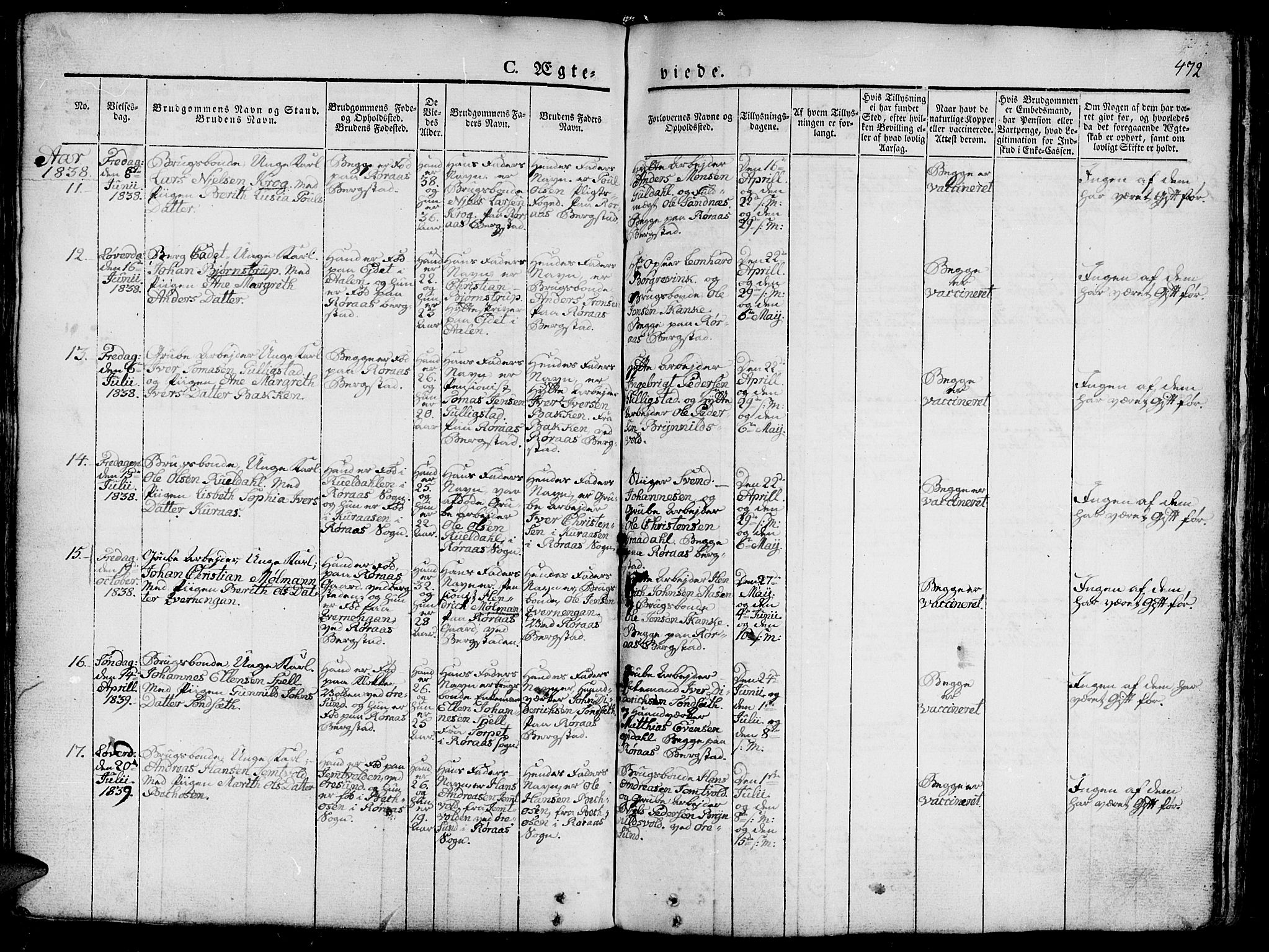 Ministerialprotokoller, klokkerbøker og fødselsregistre - Sør-Trøndelag, SAT/A-1456/681/L0939: Klokkerbok nr. 681C03, 1829-1855, s. 472