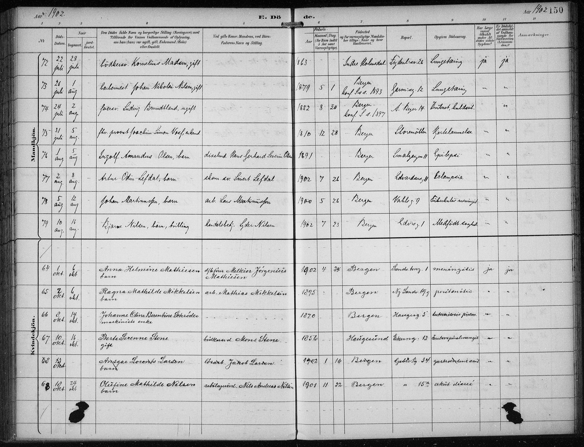 Sandviken Sokneprestembete, AV/SAB-A-77601/H/Ha/L0018: Ministerialbok nr. E 1, 1893-1905, s. 150