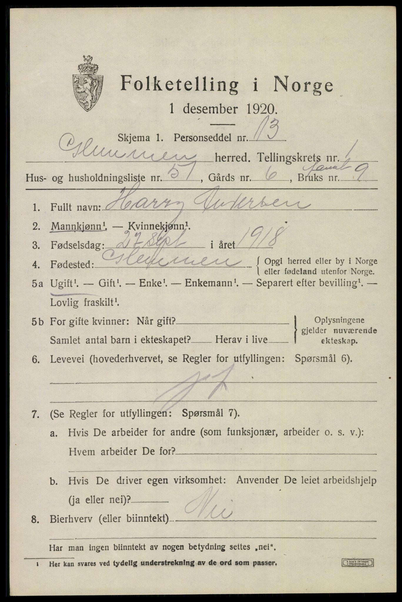 SAO, Folketelling 1920 for 0132 Glemmen herred, 1920, s. 3821