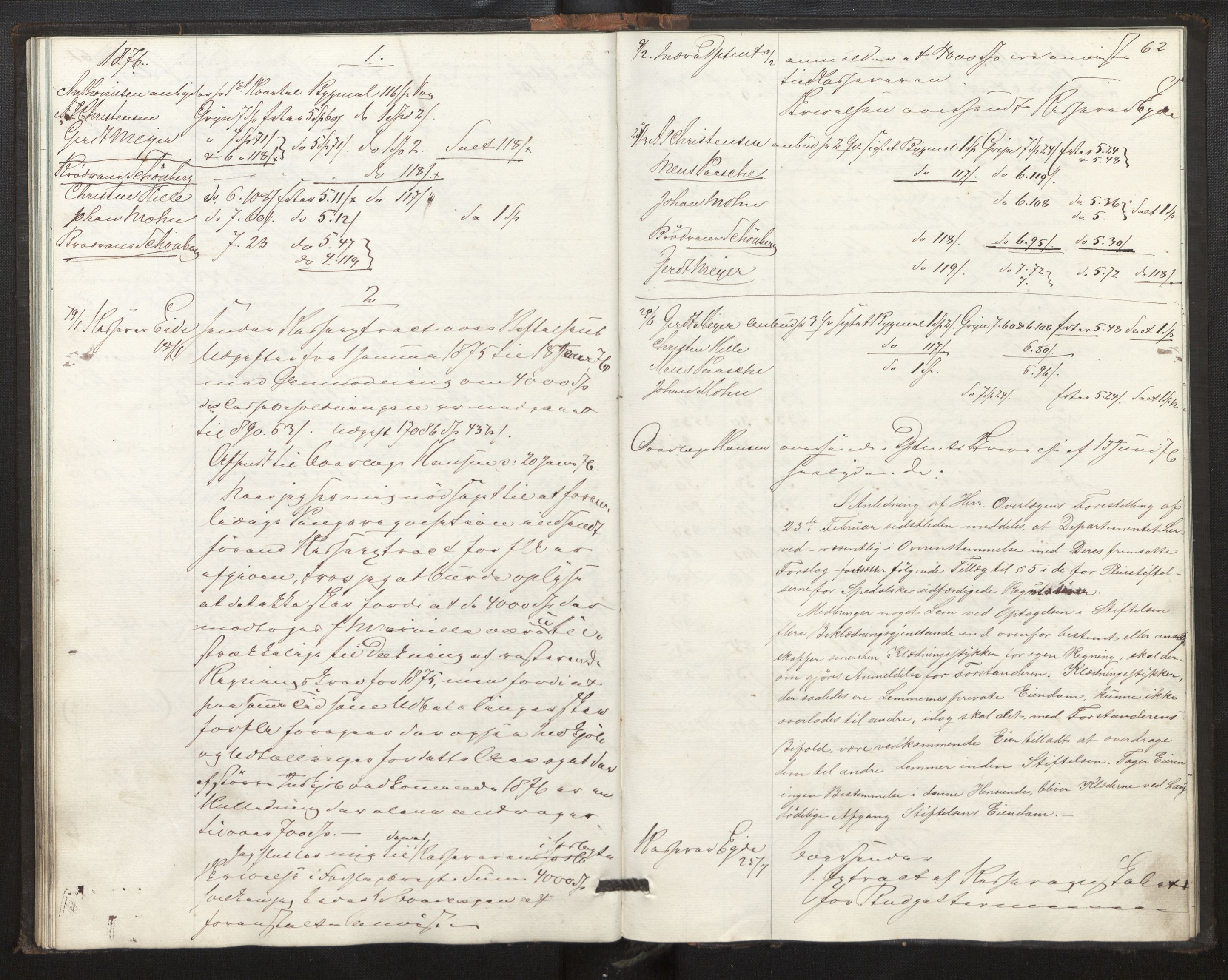 Lepraarkiver - Pleiestiftelsen for spedalske no.1, AV/SAB-A-60601/B.c/L0001: Journal, 1857-1882, s. 61b-62a