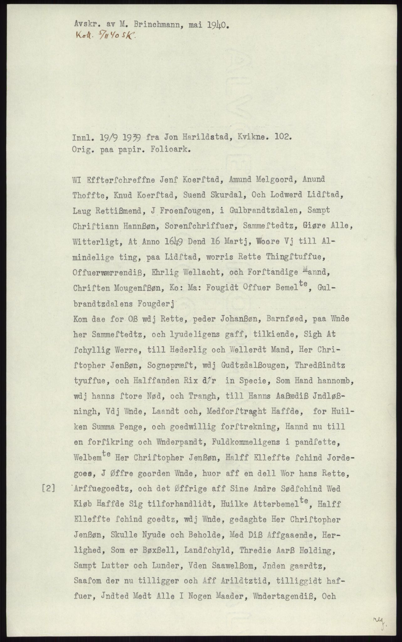 Samlinger til kildeutgivelse, Diplomavskriftsamlingen, AV/RA-EA-4053/H/Ha, s. 2848
