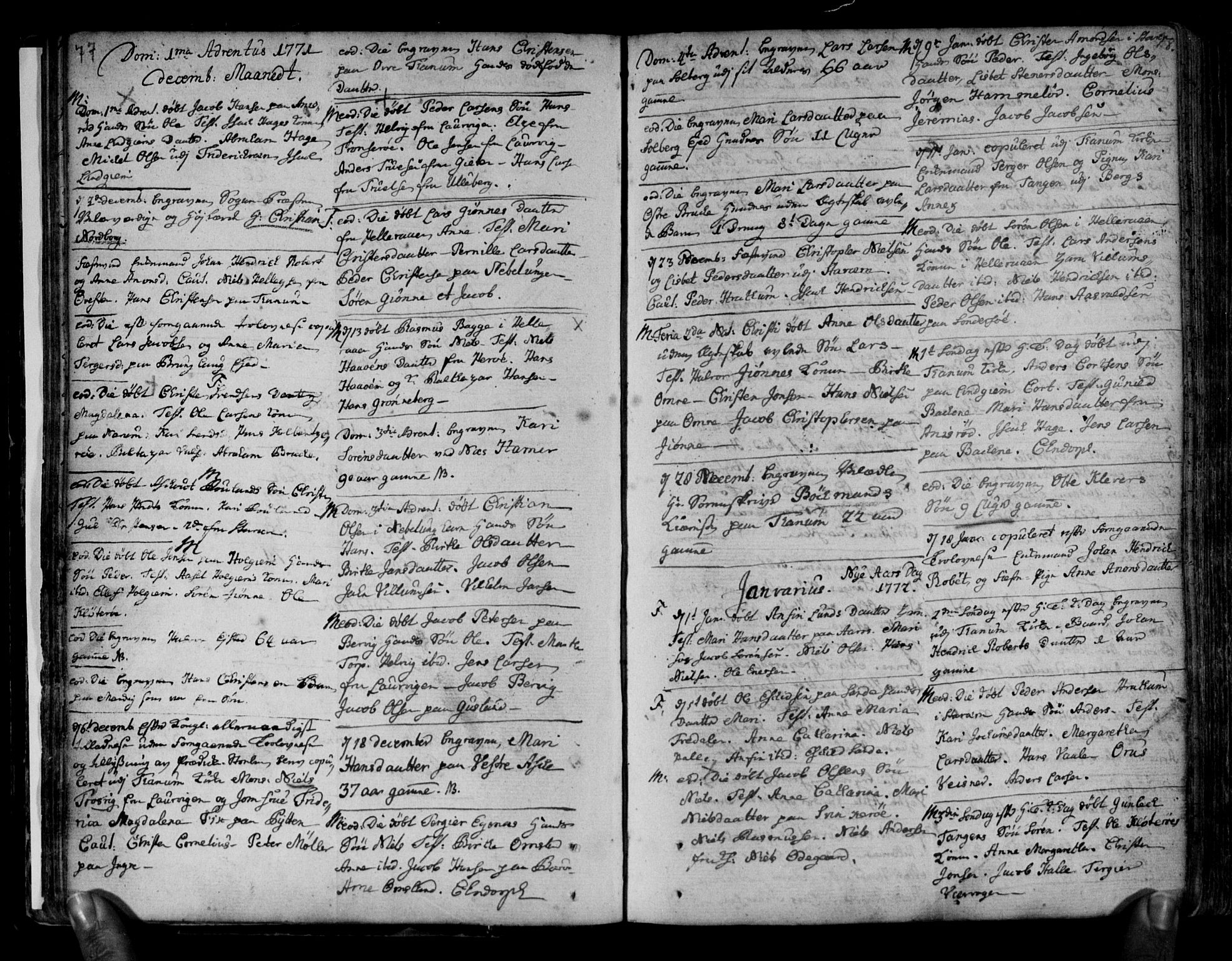 Brunlanes kirkebøker, SAKO/A-342/F/Fa/L0001: Ministerialbok nr. I 1, 1766-1801, s. 77-78