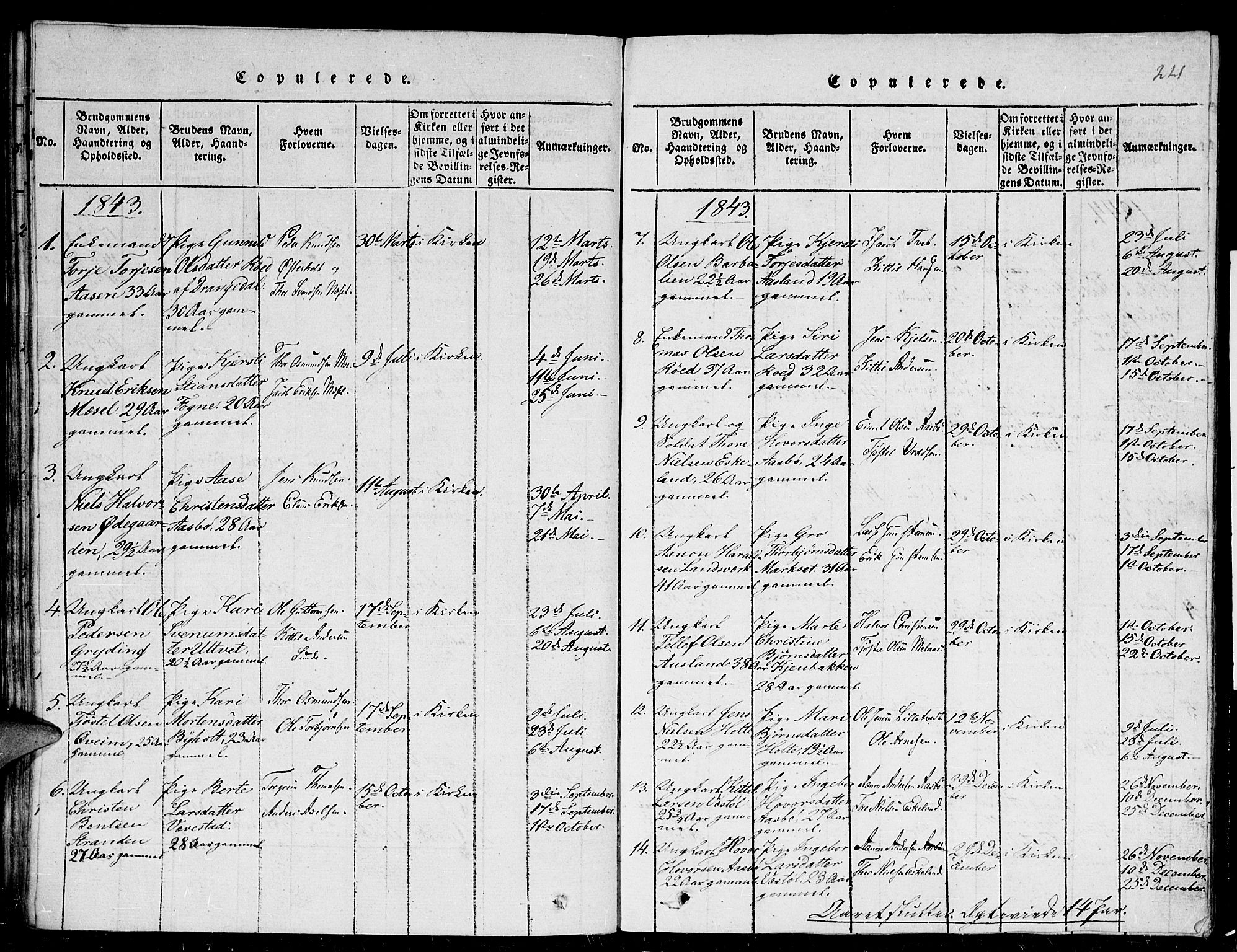 Gjerstad sokneprestkontor, AV/SAK-1111-0014/F/Fb/Fba/L0002: Klokkerbok nr. B 2, 1816-1845, s. 221