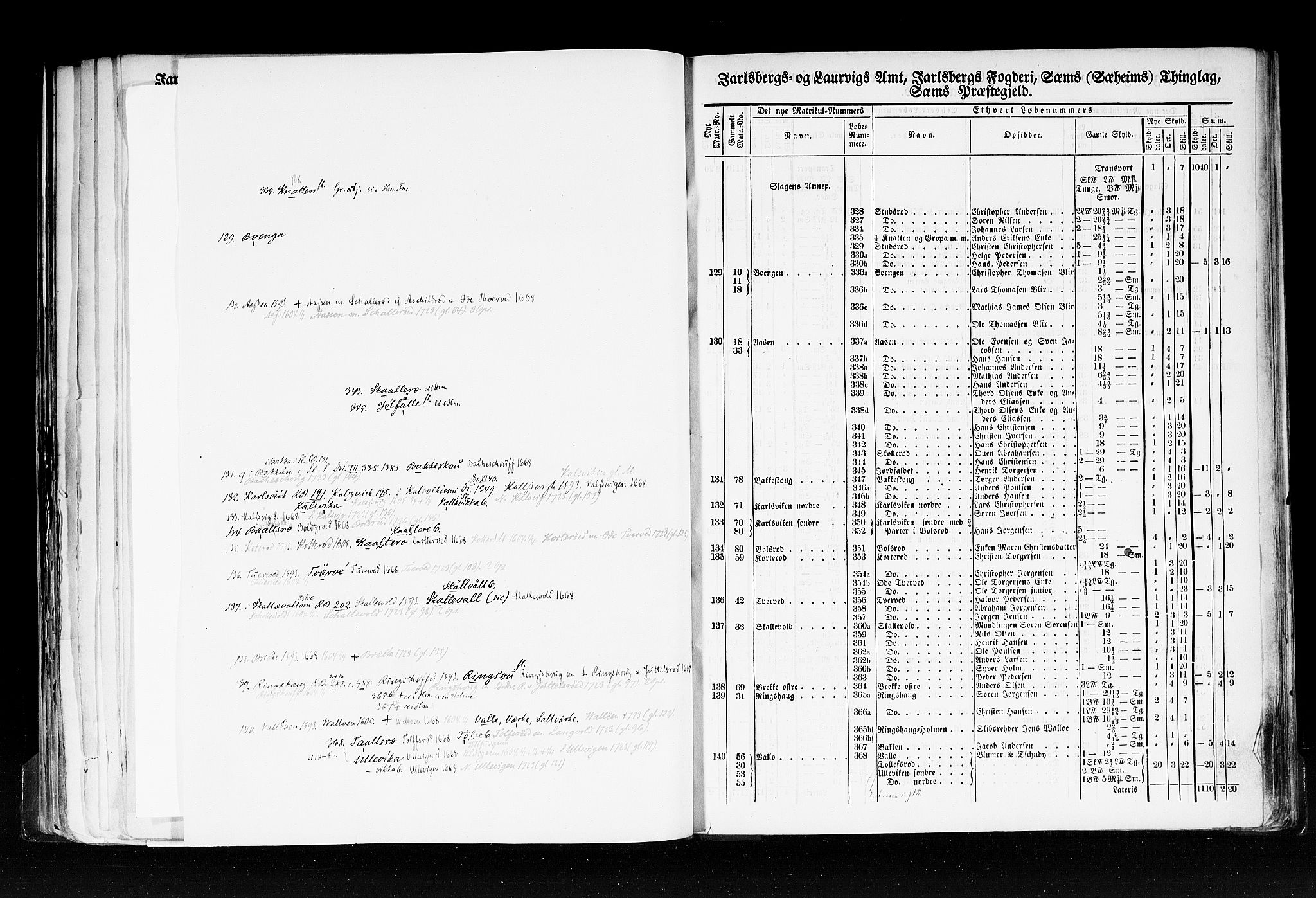 Rygh, AV/RA-PA-0034/F/Fb/L0006: Matrikkelen for 1838 - Jarlsberg og Larviks amt (Vestfold fylke), 1838