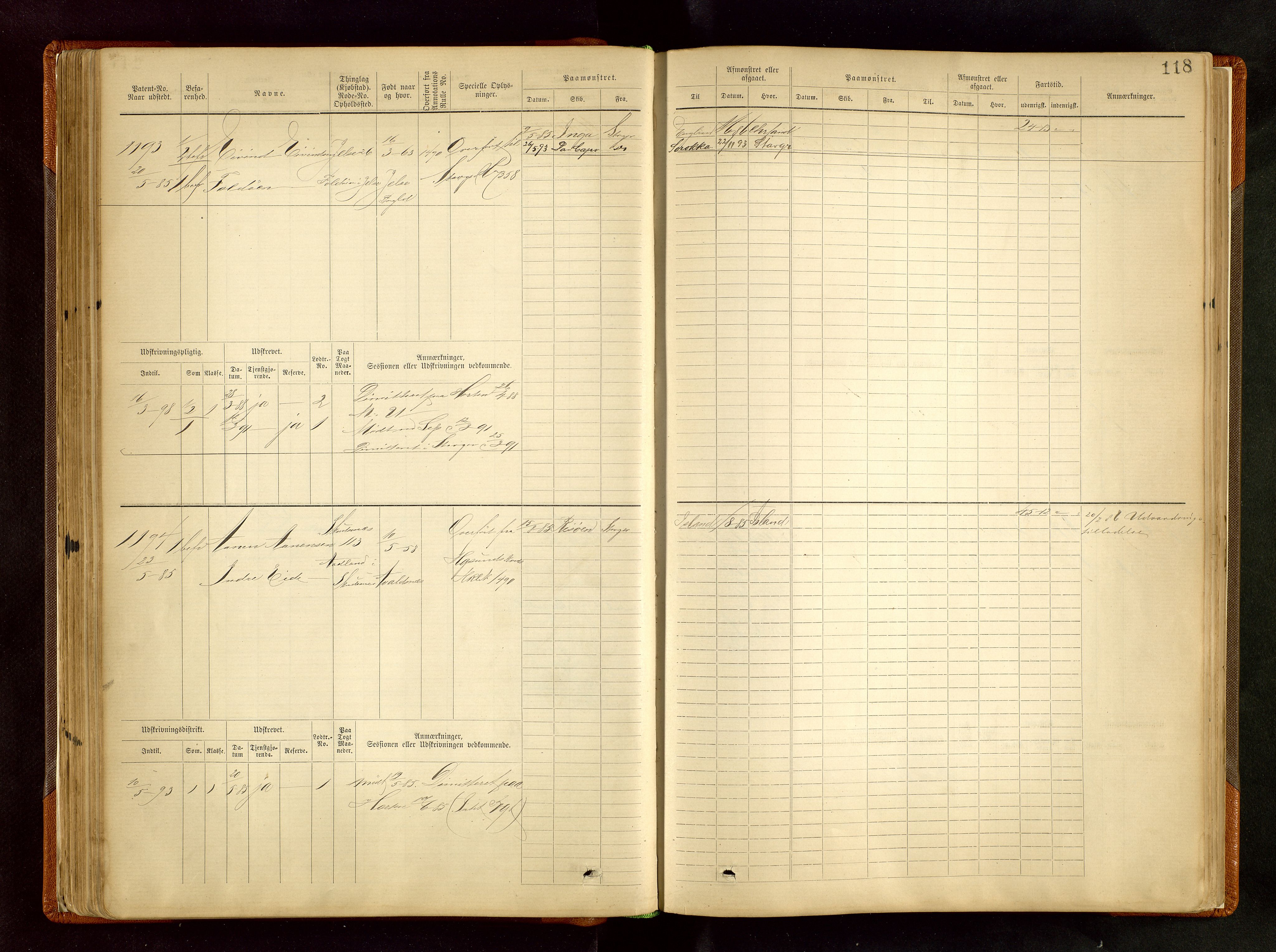Haugesund sjømannskontor, AV/SAST-A-102007/F/Fb/Fbb/L0002: Sjøfartsrulle Skudenes kretsnr. 959-2439, 1860-1948, s. 118