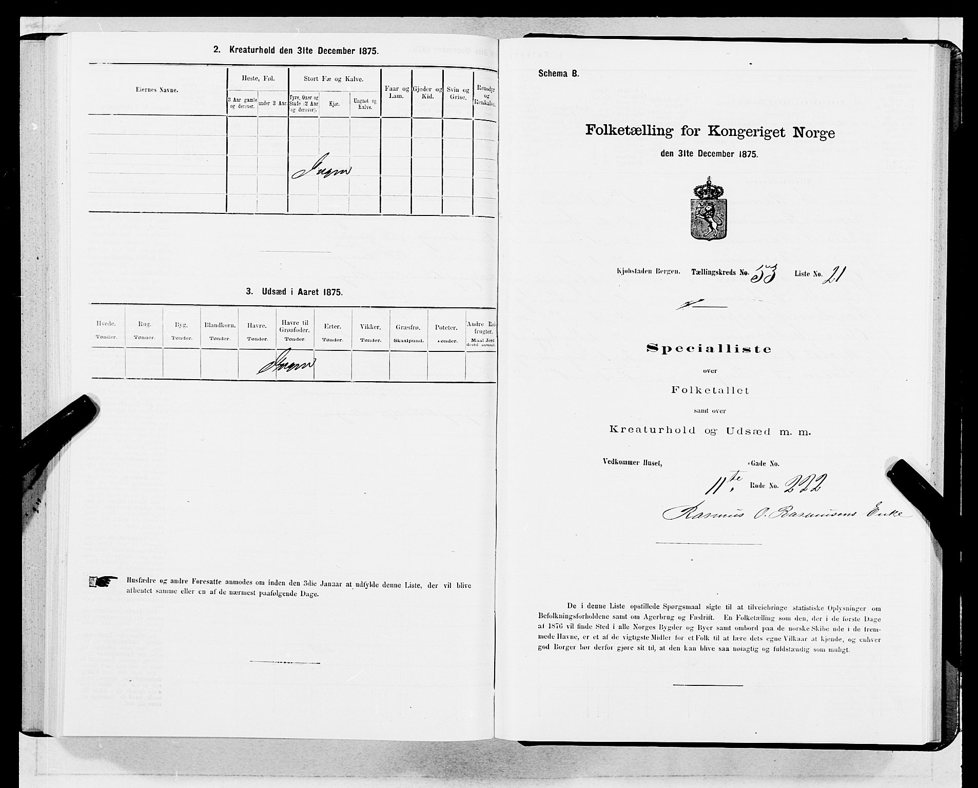 SAB, Folketelling 1875 for 1301 Bergen kjøpstad, 1875, s. 2830