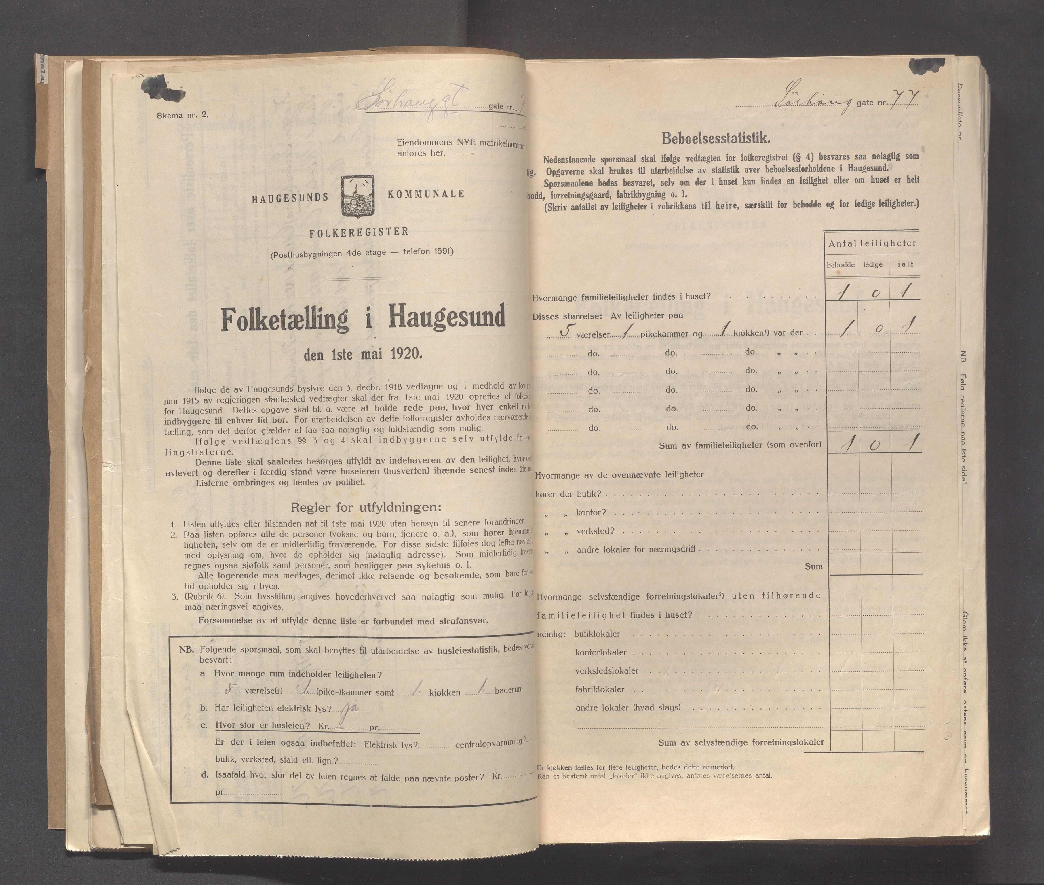 IKAR, Kommunal folketelling 1.5.1920 for Haugesund, 1920, s. 4750