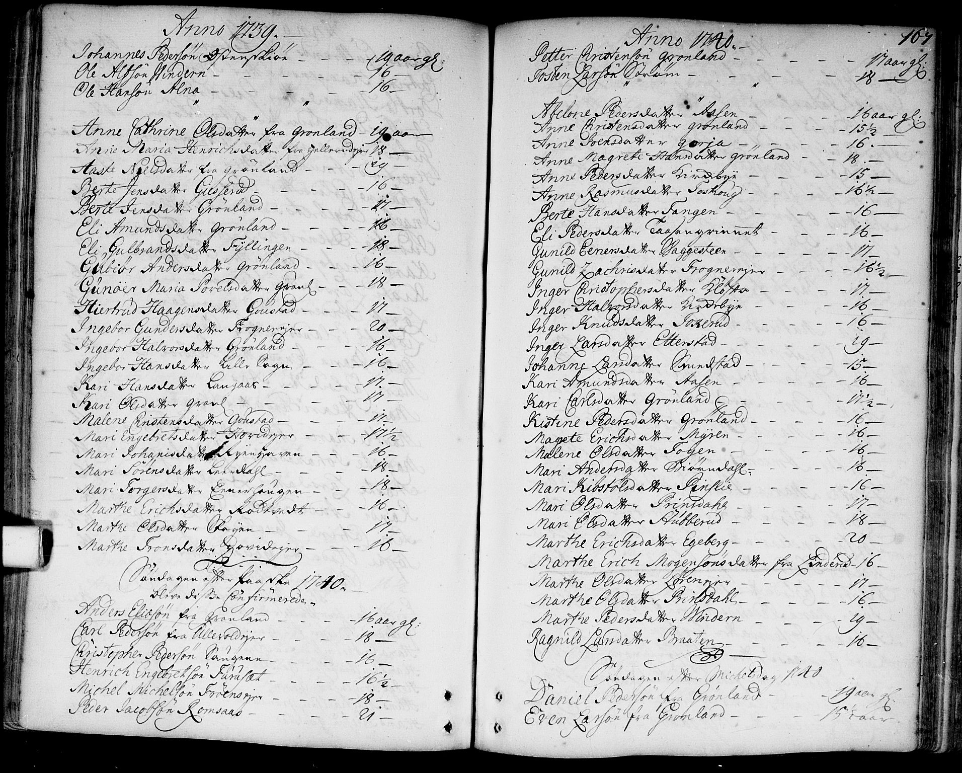 Aker prestekontor kirkebøker, AV/SAO-A-10861/F/L0007: Ministerialbok nr. 7, 1734-1748, s. 167
