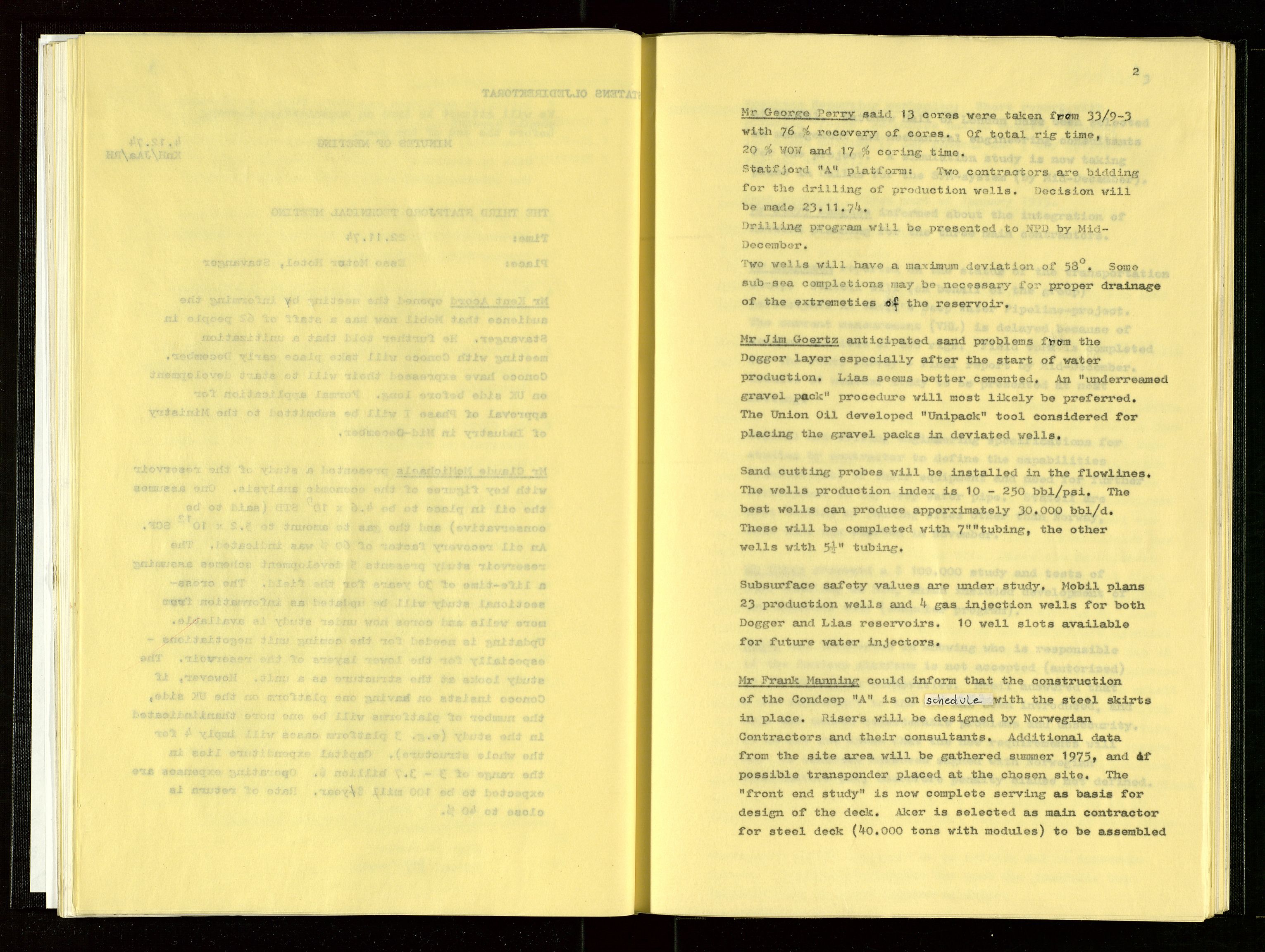 Oljedirektoratet, AV/SAST-A-101366/Aa/L0003: Referatprotokoller, 1974