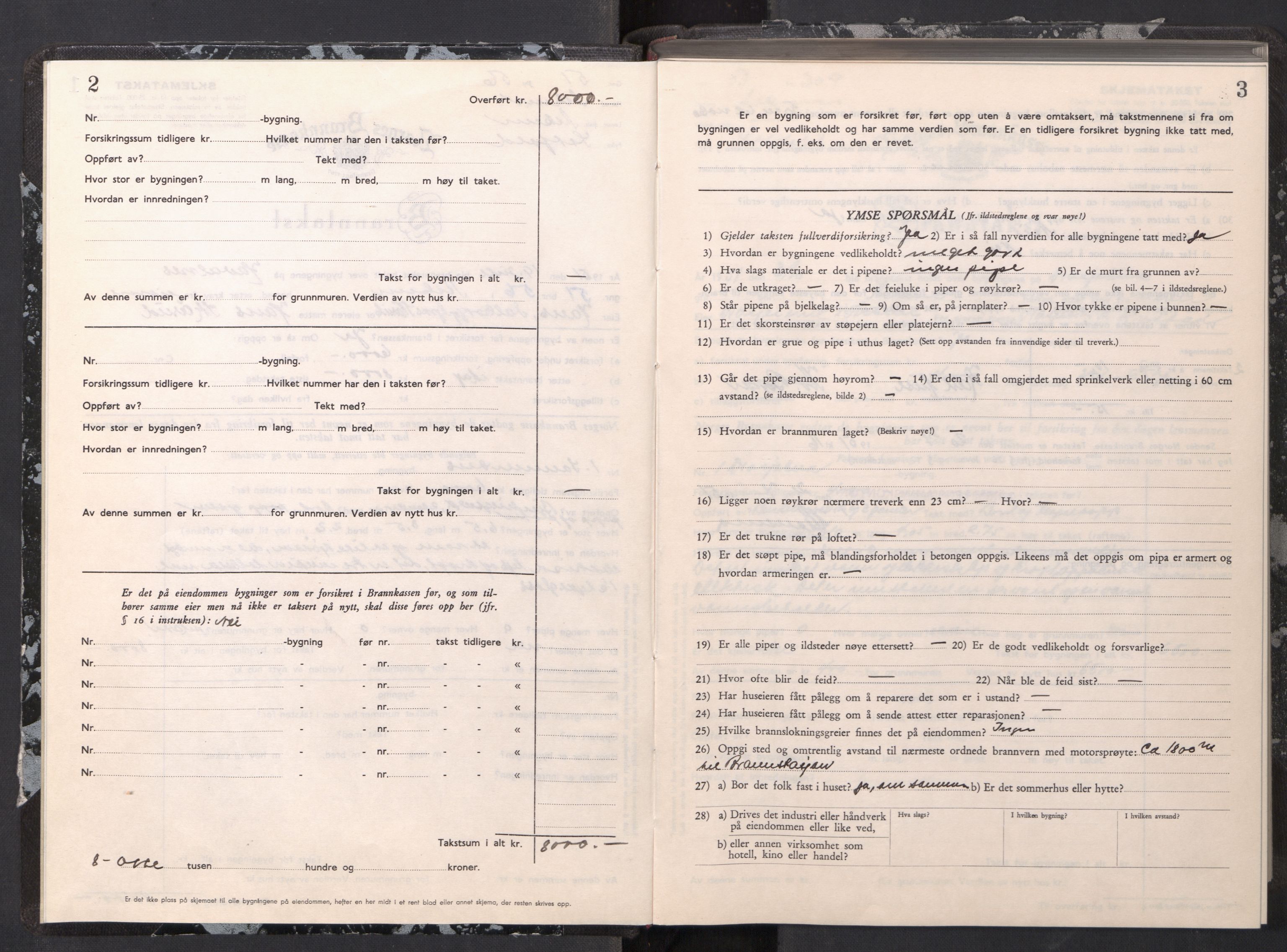 Norges brannkasse, branntakster Askim, AV/SAO-A-11359/F/Fb/L0003: Branntakstprotokoll, 1951-1955