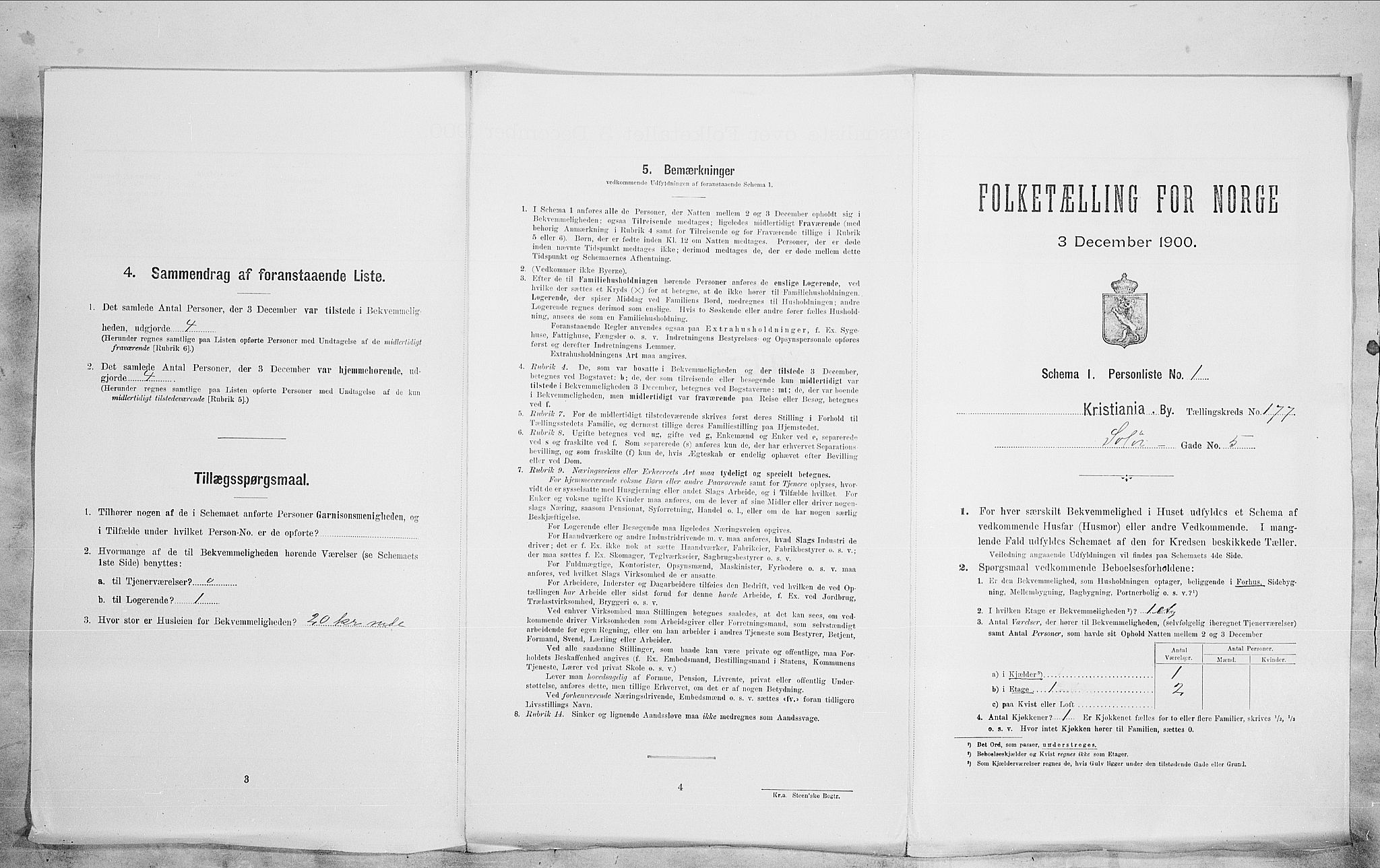 SAO, Folketelling 1900 for 0301 Kristiania kjøpstad, 1900, s. 88620