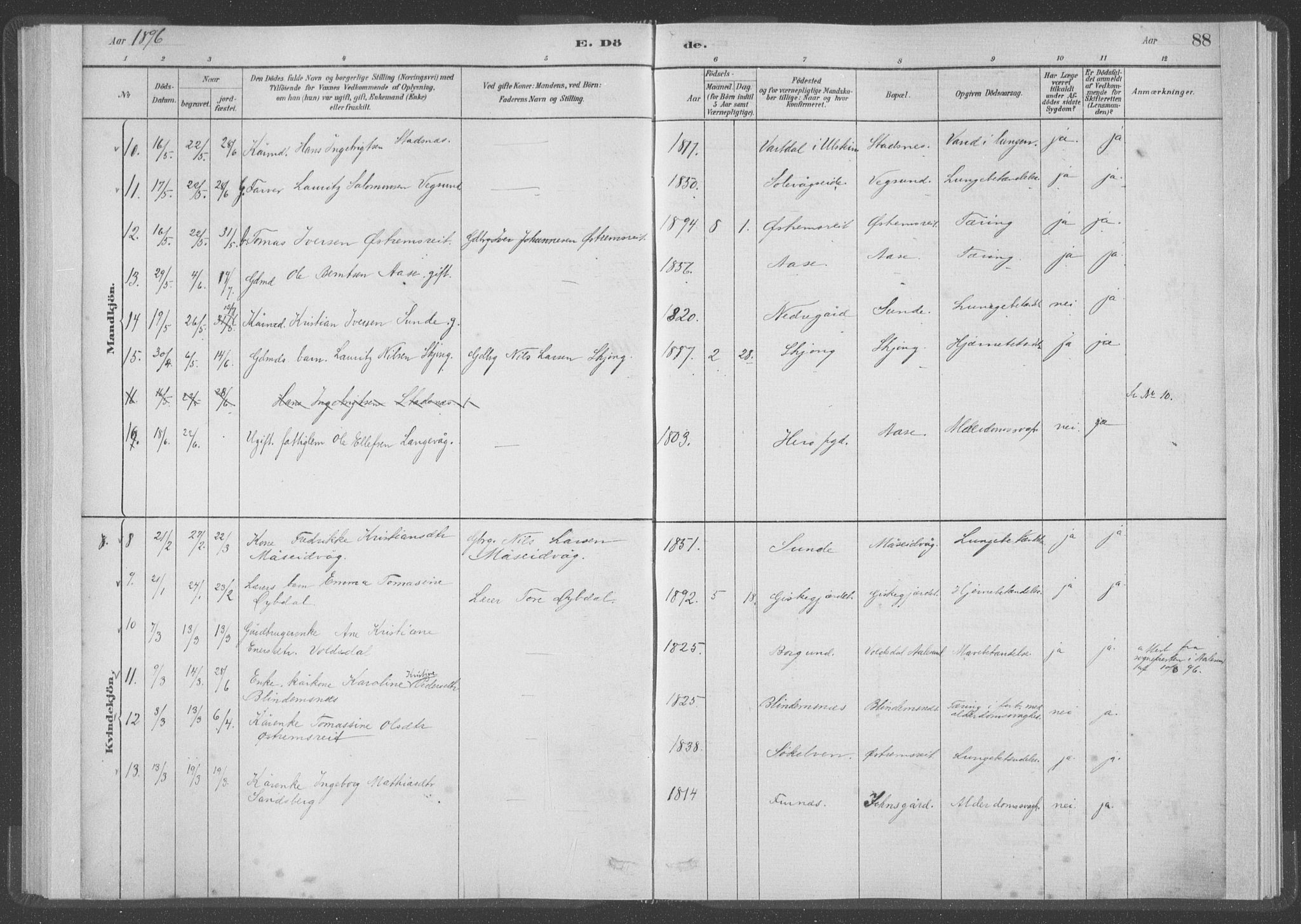 Ministerialprotokoller, klokkerbøker og fødselsregistre - Møre og Romsdal, AV/SAT-A-1454/528/L0403: Ministerialbok nr. 528A13I, 1880-1947, s. 88