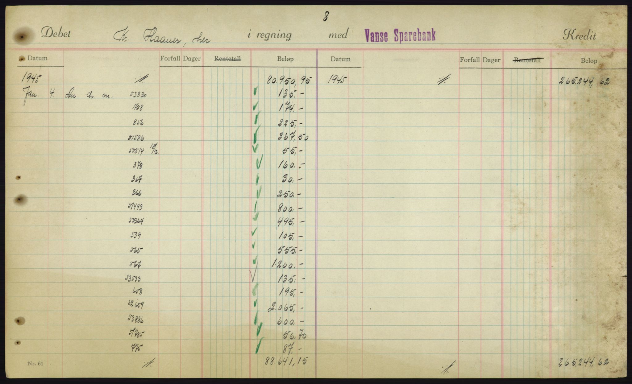 Forsvarsdepartementet, 10. kontor / Oppgjørskontoret, AV/RA-RAFA-1225/D/Db/L0180: Lista oppgjørskontor, 1942-1952, s. 2001