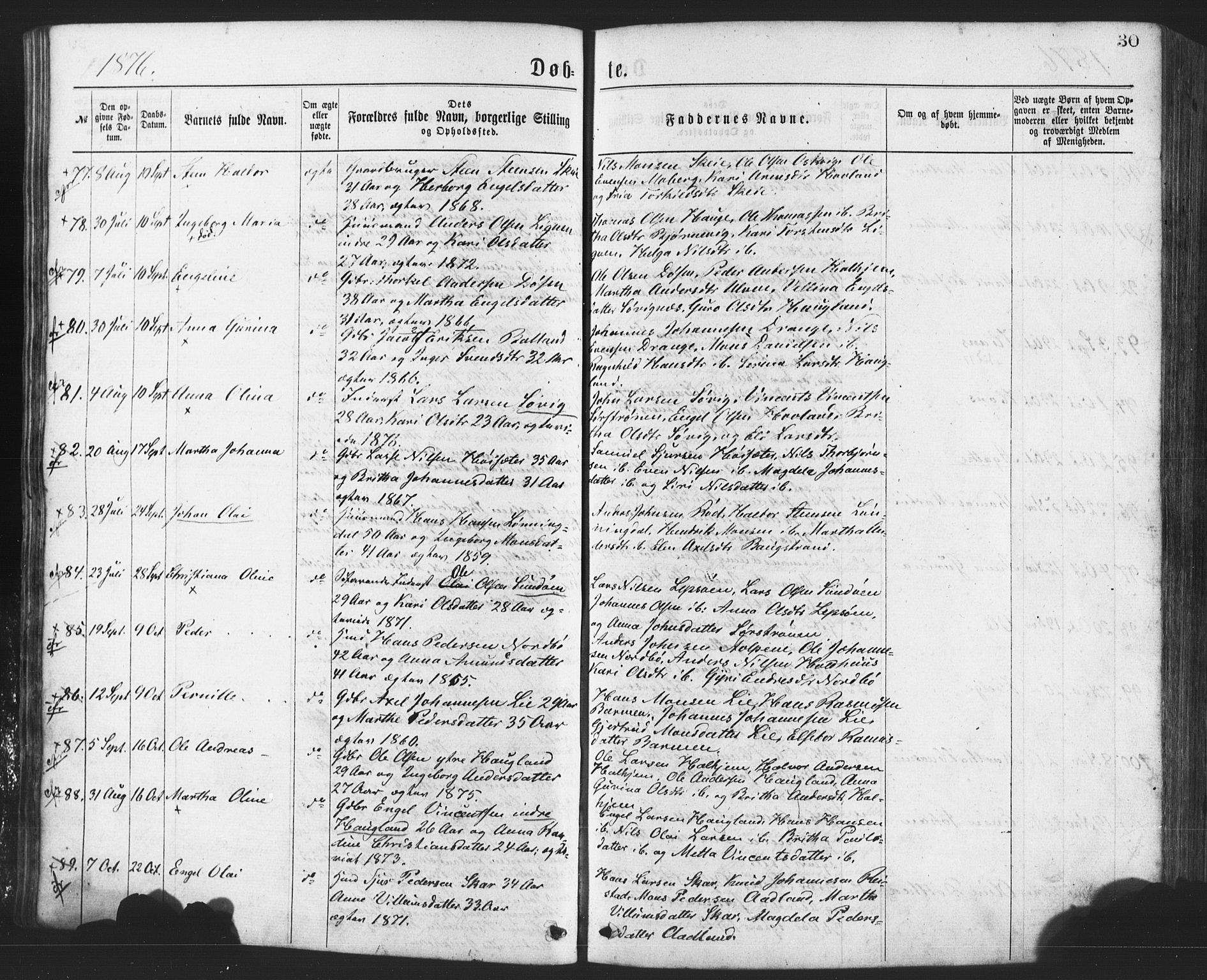 Os sokneprestembete, AV/SAB-A-99929: Ministerialbok nr. A 18, 1874-1884, s. 30