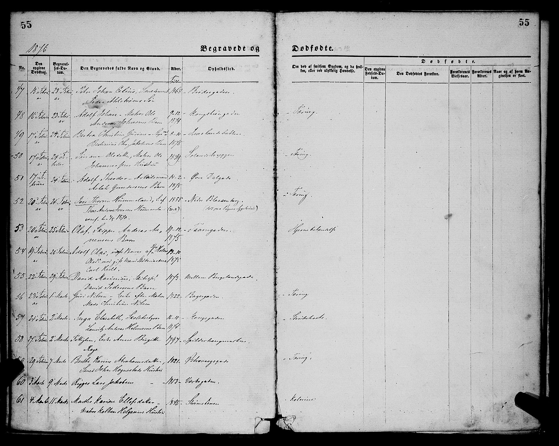 St. Petri sokneprestkontor, AV/SAST-A-101813/001/30/30BA/L0012: Ministerialbok nr. A 12, 1873-1878, s. 55