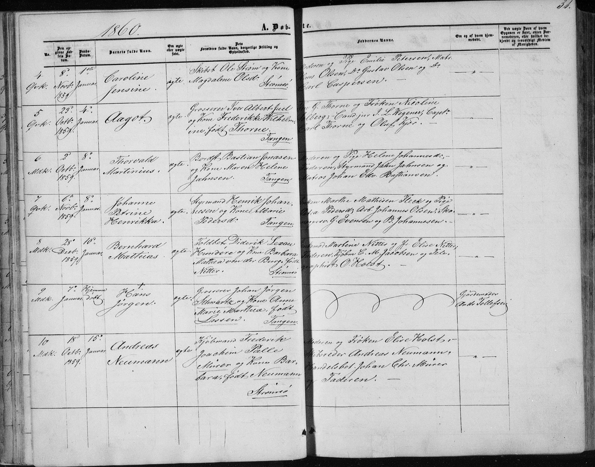 Strømsø kirkebøker, AV/SAKO-A-246/F/Fa/L0015: Ministerialbok nr. I 15, 1859-1868, s. 31