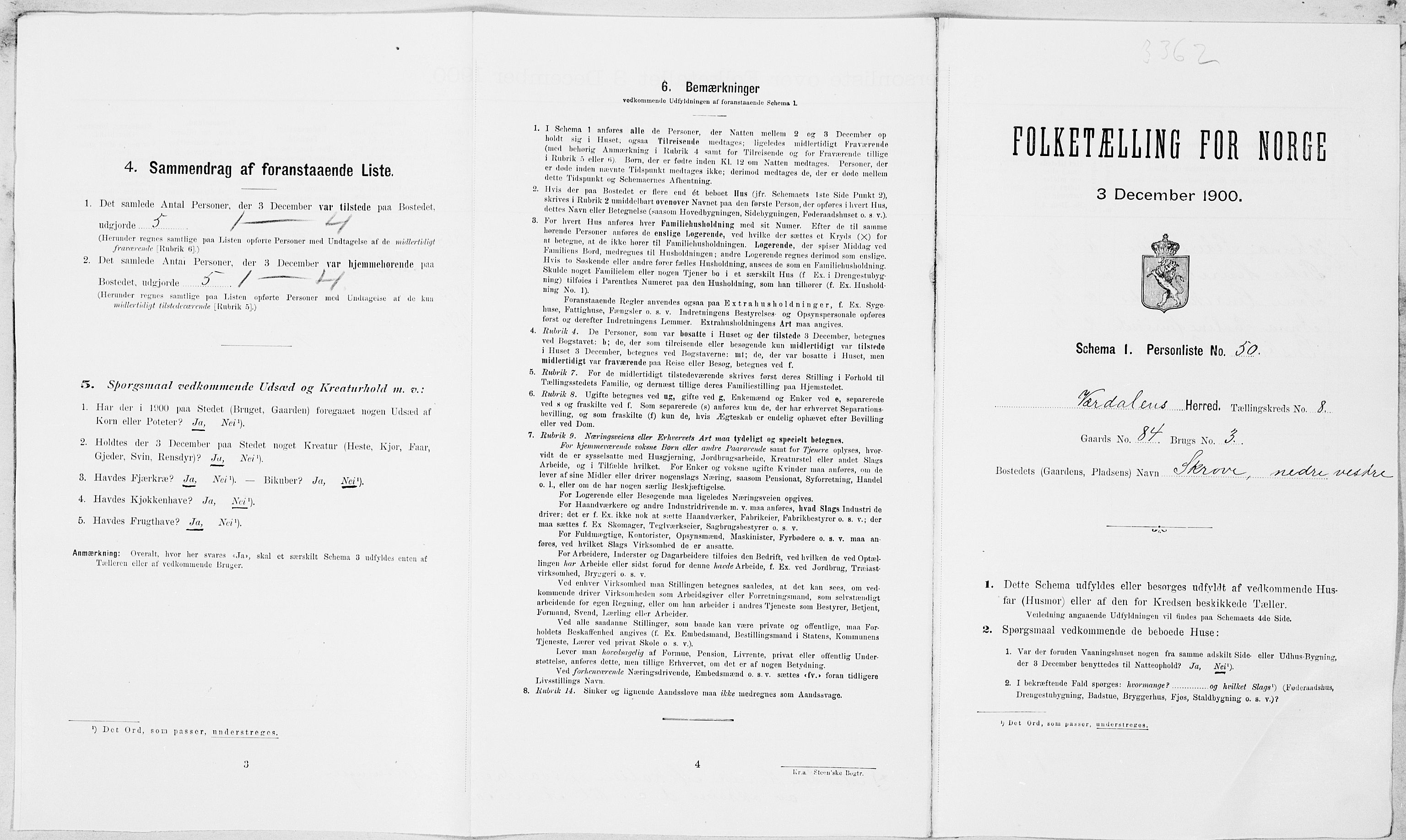 SAT, Folketelling 1900 for 1721 Verdal herred, 1900, s. 1229