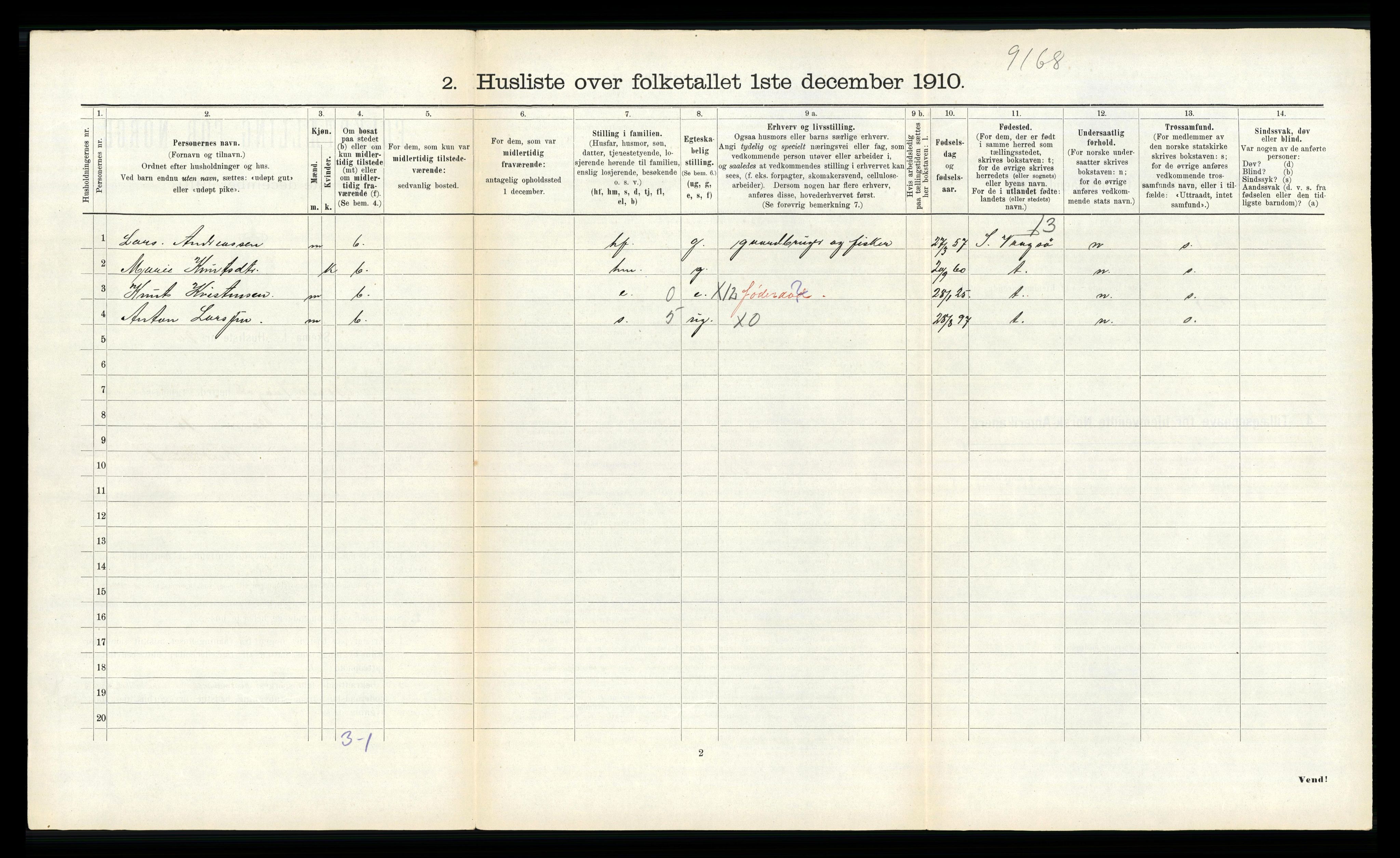 RA, Folketelling 1910 for 1440 Nord-Vågsøy herred, 1910, s. 76