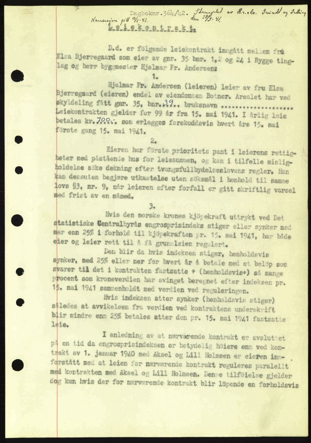 Moss sorenskriveri, SAO/A-10168: Pantebok nr. A9, 1941-1942, Dagboknr: 364/1942