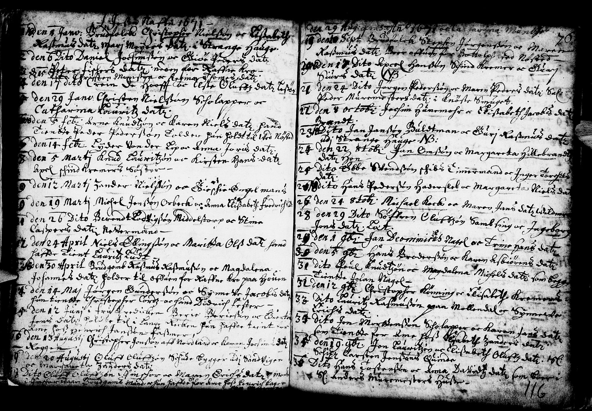 Nykirken Sokneprestembete, AV/SAB-A-77101/H/Haa/L0001: Ministerialbok nr. A 1, 1668-1820, s. 116