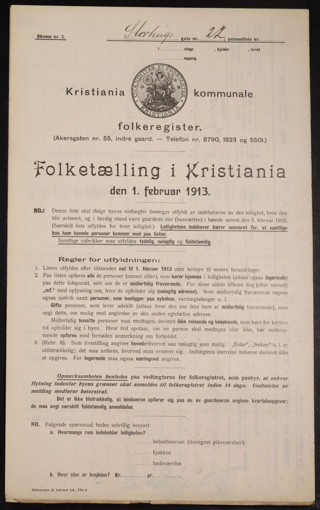 OBA, Kommunal folketelling 1.2.1913 for Kristiania, 1913, s. 103669