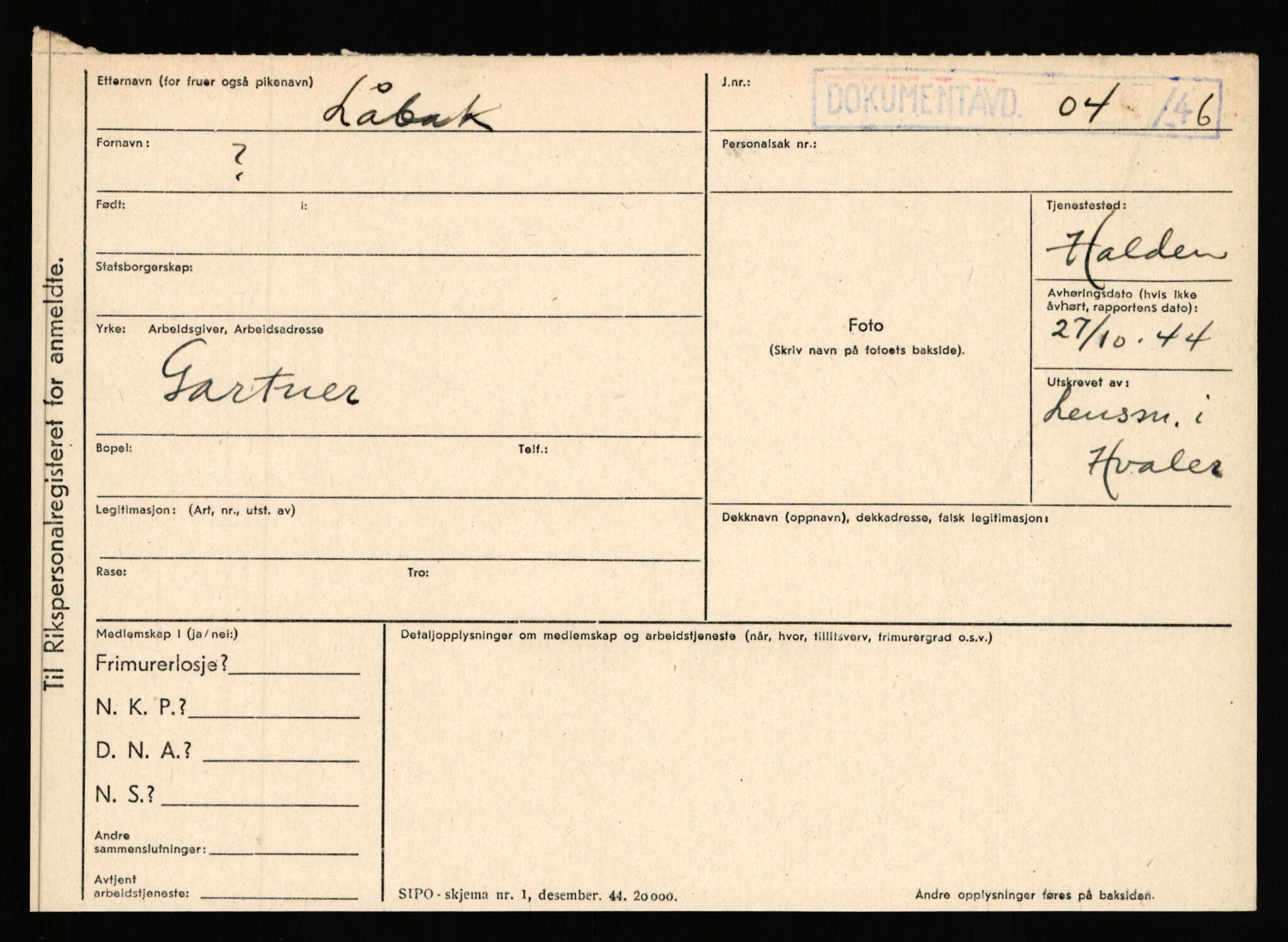 Statspolitiet - Hovedkontoret / Osloavdelingen, AV/RA-S-1329/C/Ca/L0009: Knutsen - Limstrand, 1943-1945, s. 2477