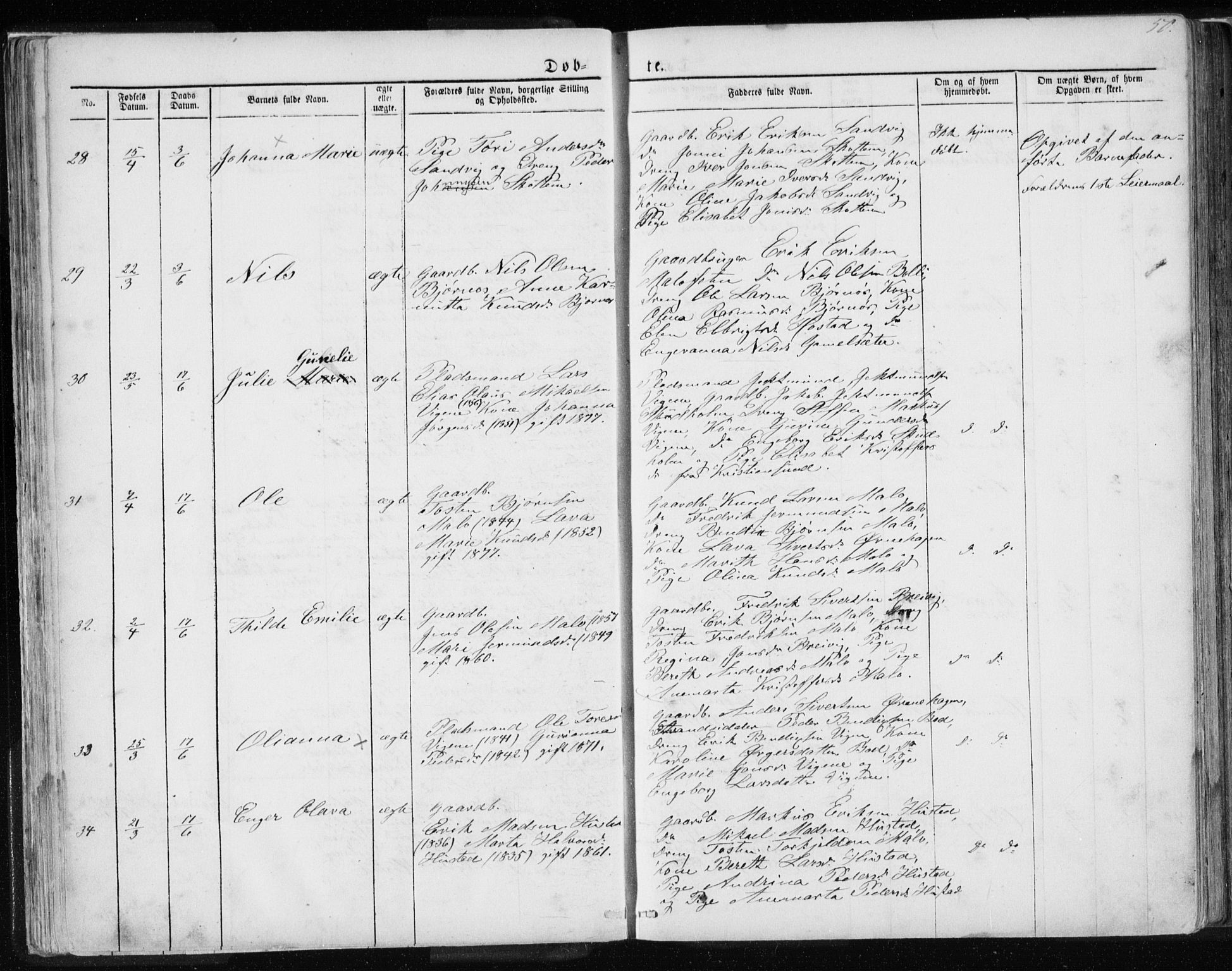 Ministerialprotokoller, klokkerbøker og fødselsregistre - Møre og Romsdal, AV/SAT-A-1454/567/L0782: Klokkerbok nr. 567C02, 1867-1886, s. 50