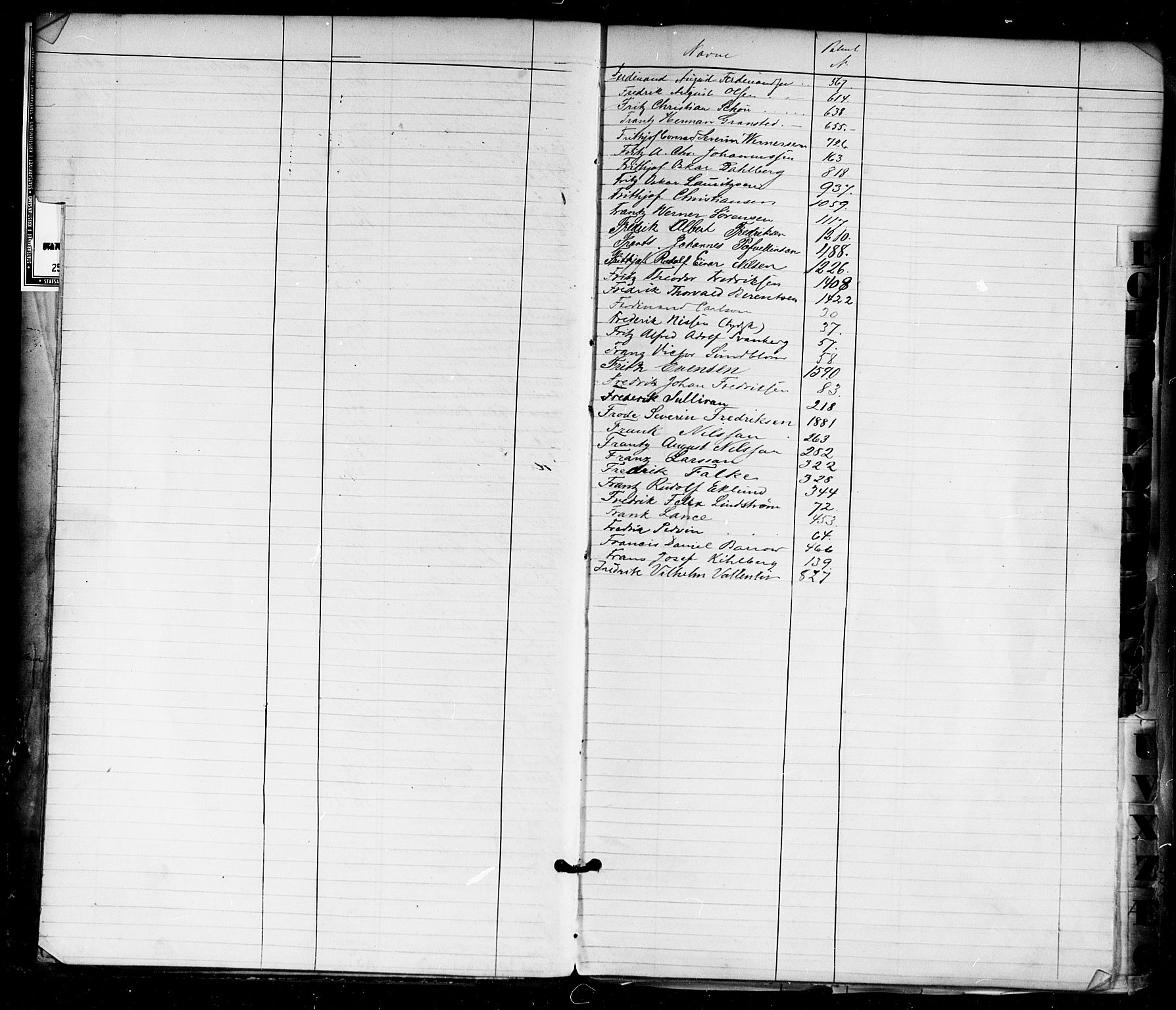 Kristiansand mønstringskrets, SAK/2031-0015/F/Fa/L0005: Annotasjonsrulle nr 1-1920 med register, I-3, 1870-1880, s. 7
