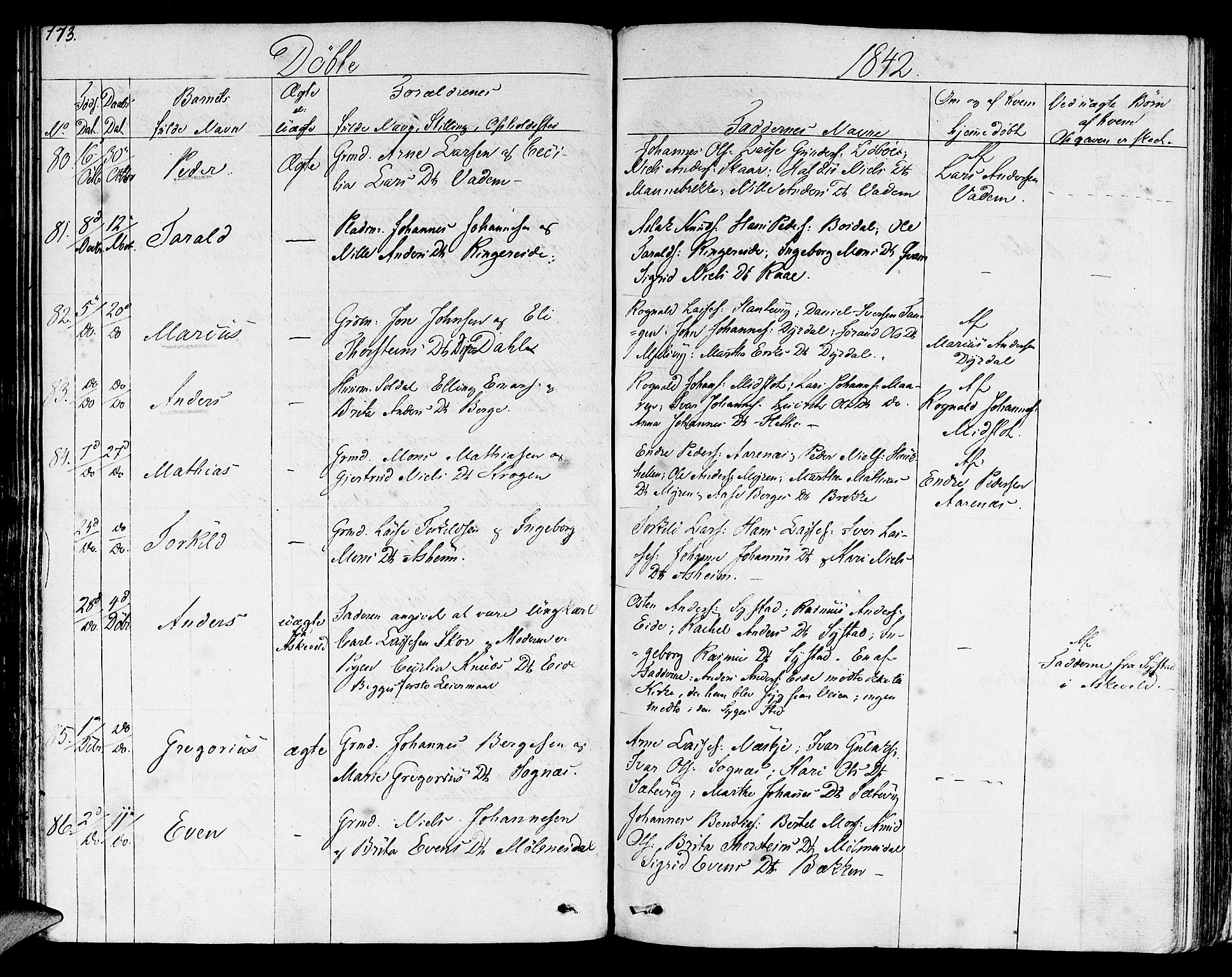Lavik sokneprestembete, SAB/A-80901: Ministerialbok nr. A 2I, 1821-1842, s. 173