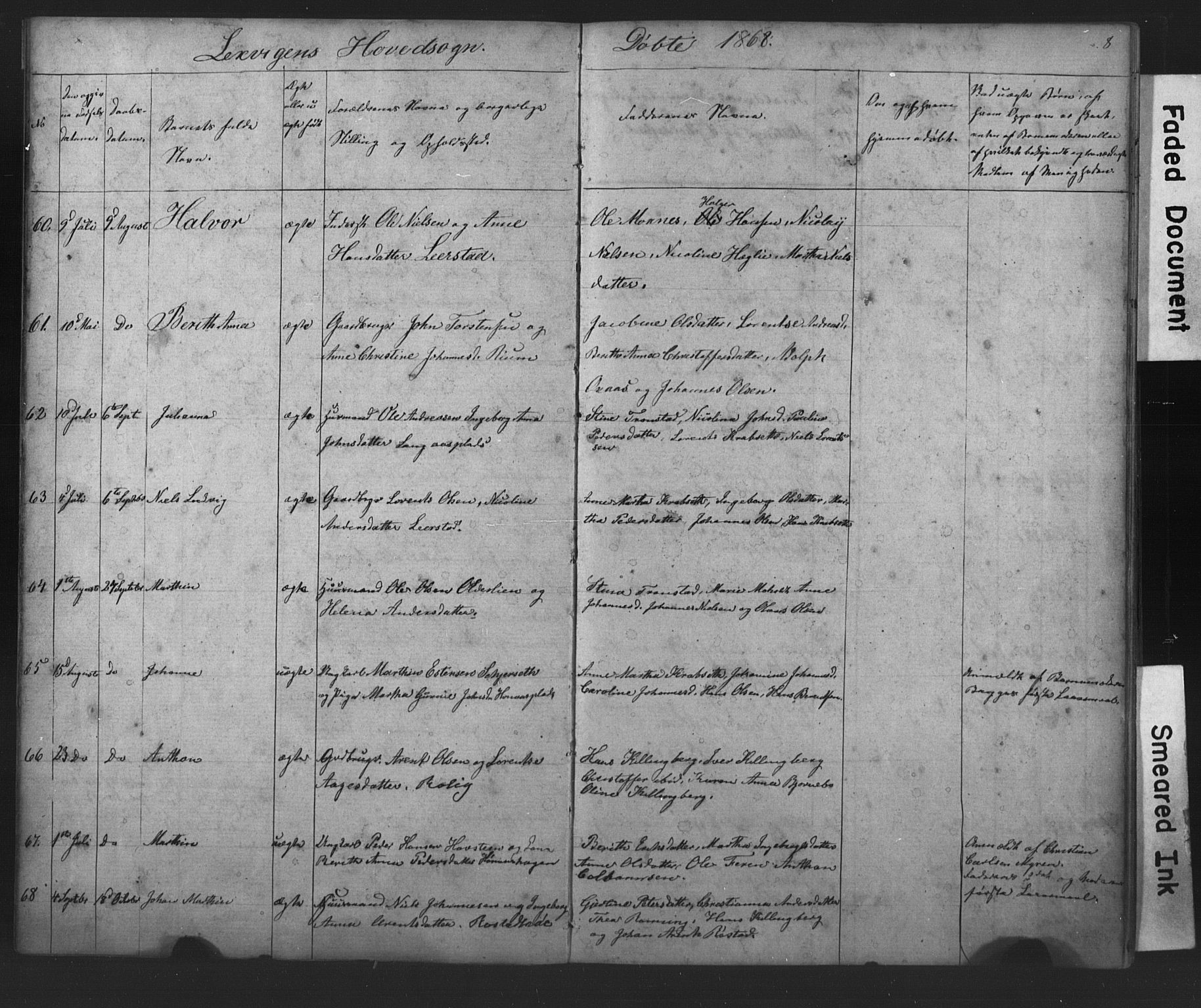 Ministerialprotokoller, klokkerbøker og fødselsregistre - Nord-Trøndelag, SAT/A-1458/701/L0018: Klokkerbok nr. 701C02, 1868-1872, s. 8