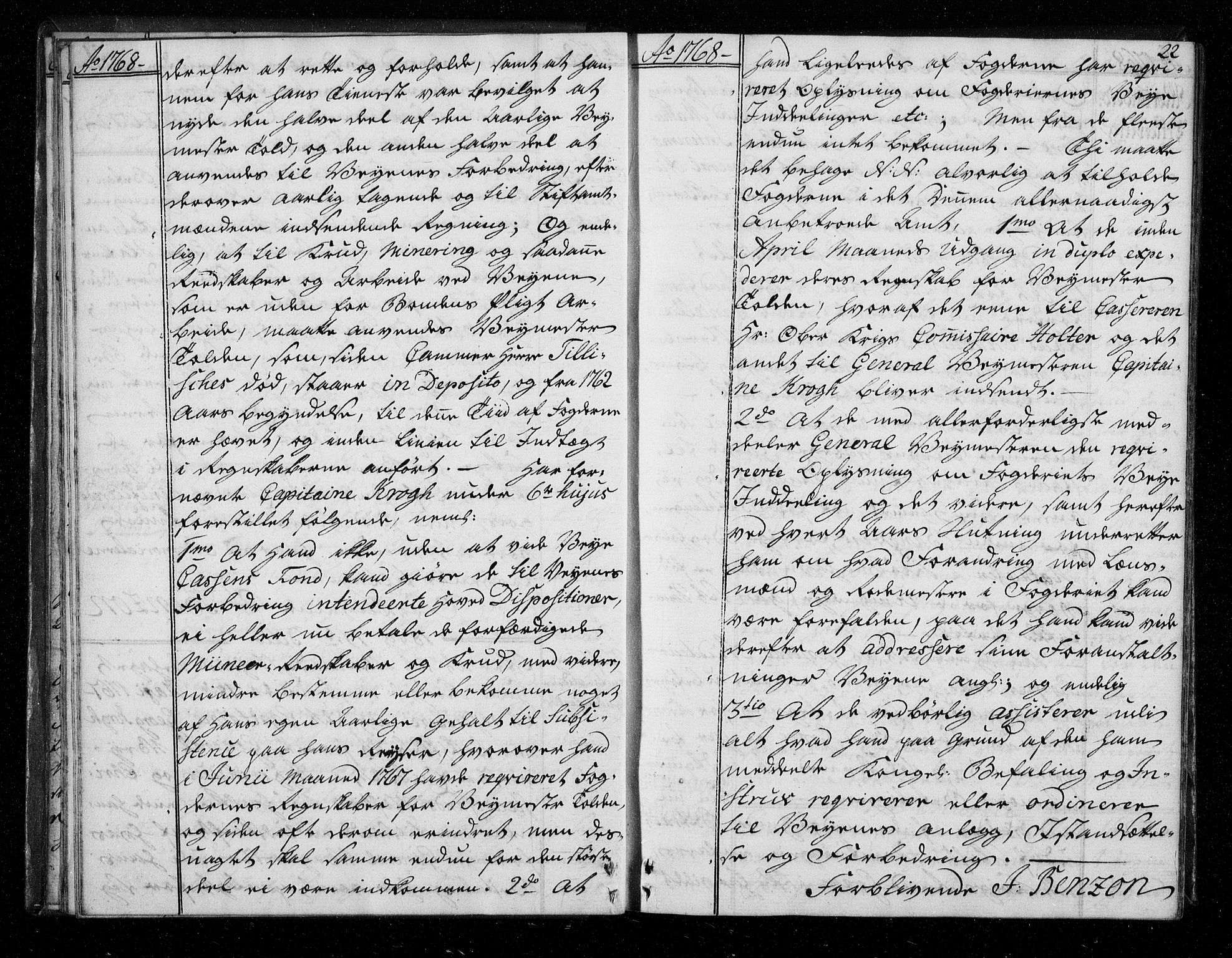 Stattholderembetet 1572-1771, AV/RA-EA-2870/Bf/L0007: Stattholderprotokoll (allmenn kopibok), 1768-1769, s. 21b-22a