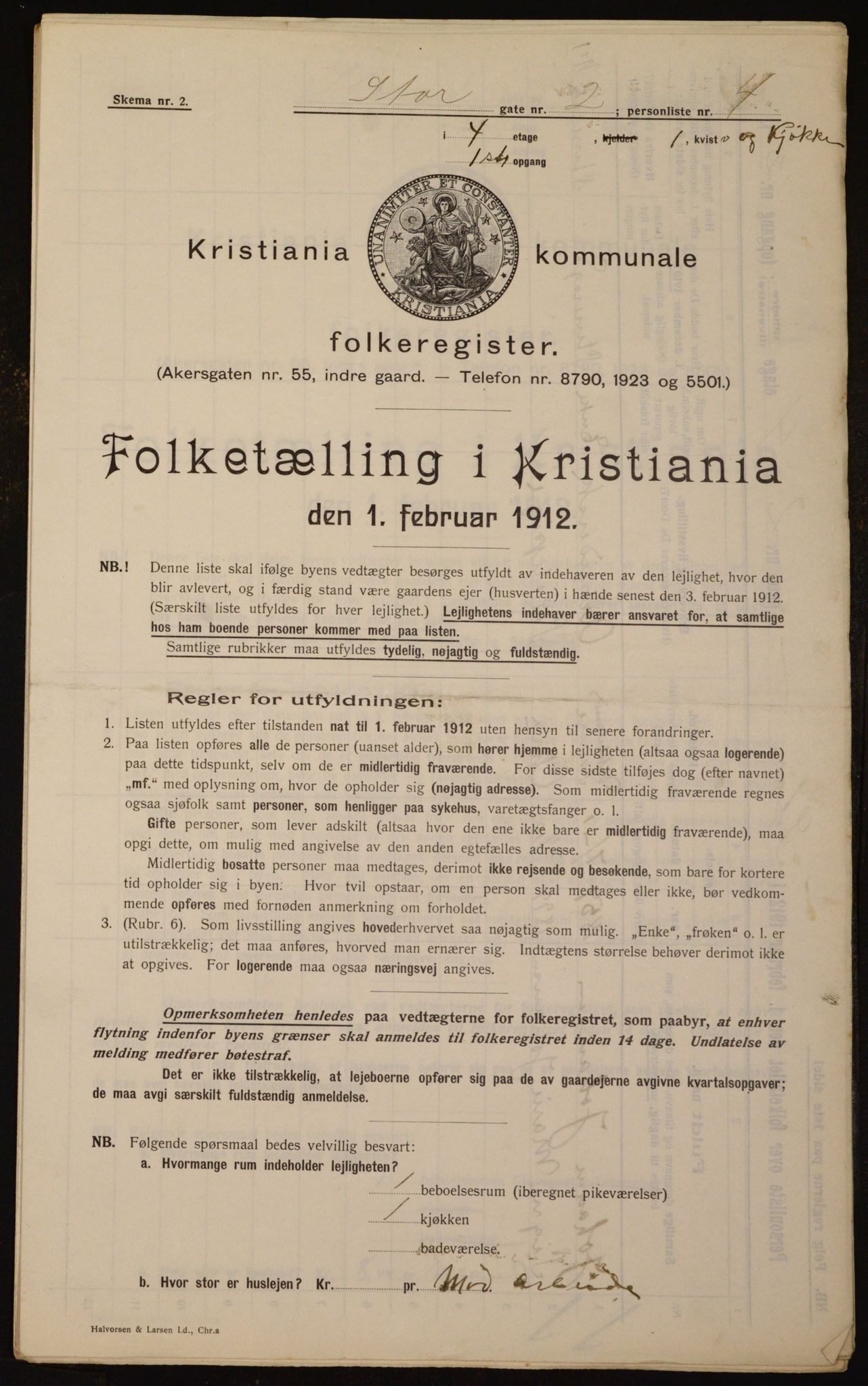 OBA, Kommunal folketelling 1.2.1912 for Kristiania, 1912, s. 102966
