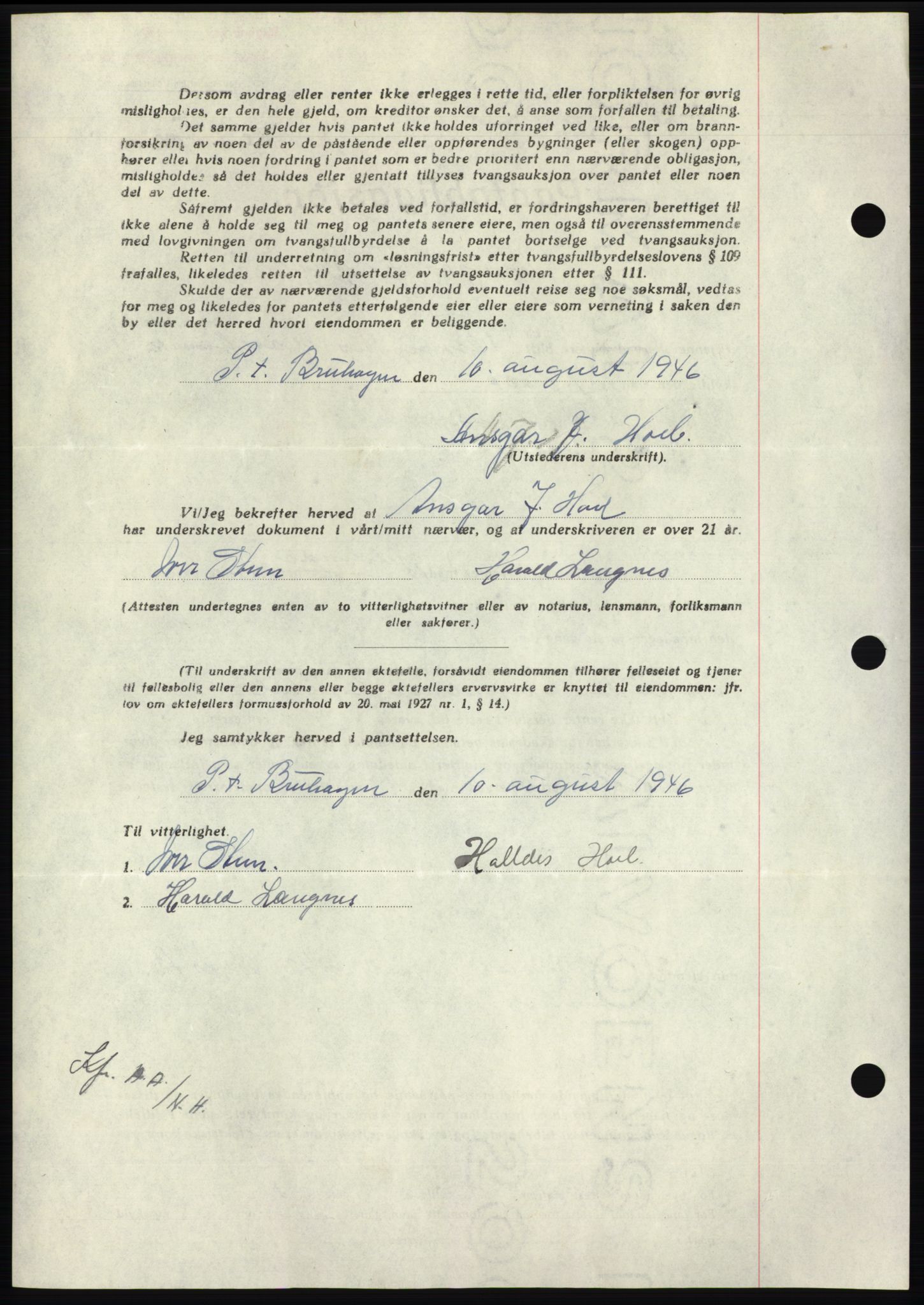 Nordmøre sorenskriveri, AV/SAT-A-4132/1/2/2Ca: Pantebok nr. B94, 1946-1946, Dagboknr: 1620/1946