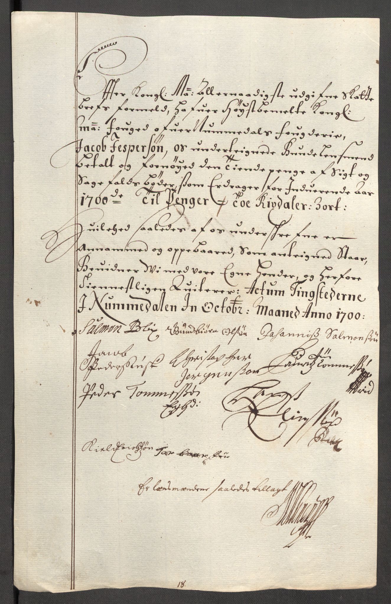 Rentekammeret inntil 1814, Reviderte regnskaper, Fogderegnskap, RA/EA-4092/R64/L4426: Fogderegnskap Namdal, 1699-1700, s. 301