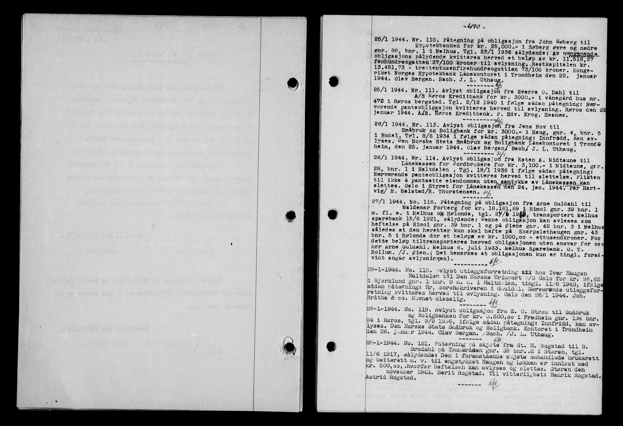 Gauldal sorenskriveri, SAT/A-0014/1/2/2C/L0057: Pantebok nr. 62, 1943-1944, Dagboknr: 110/1944
