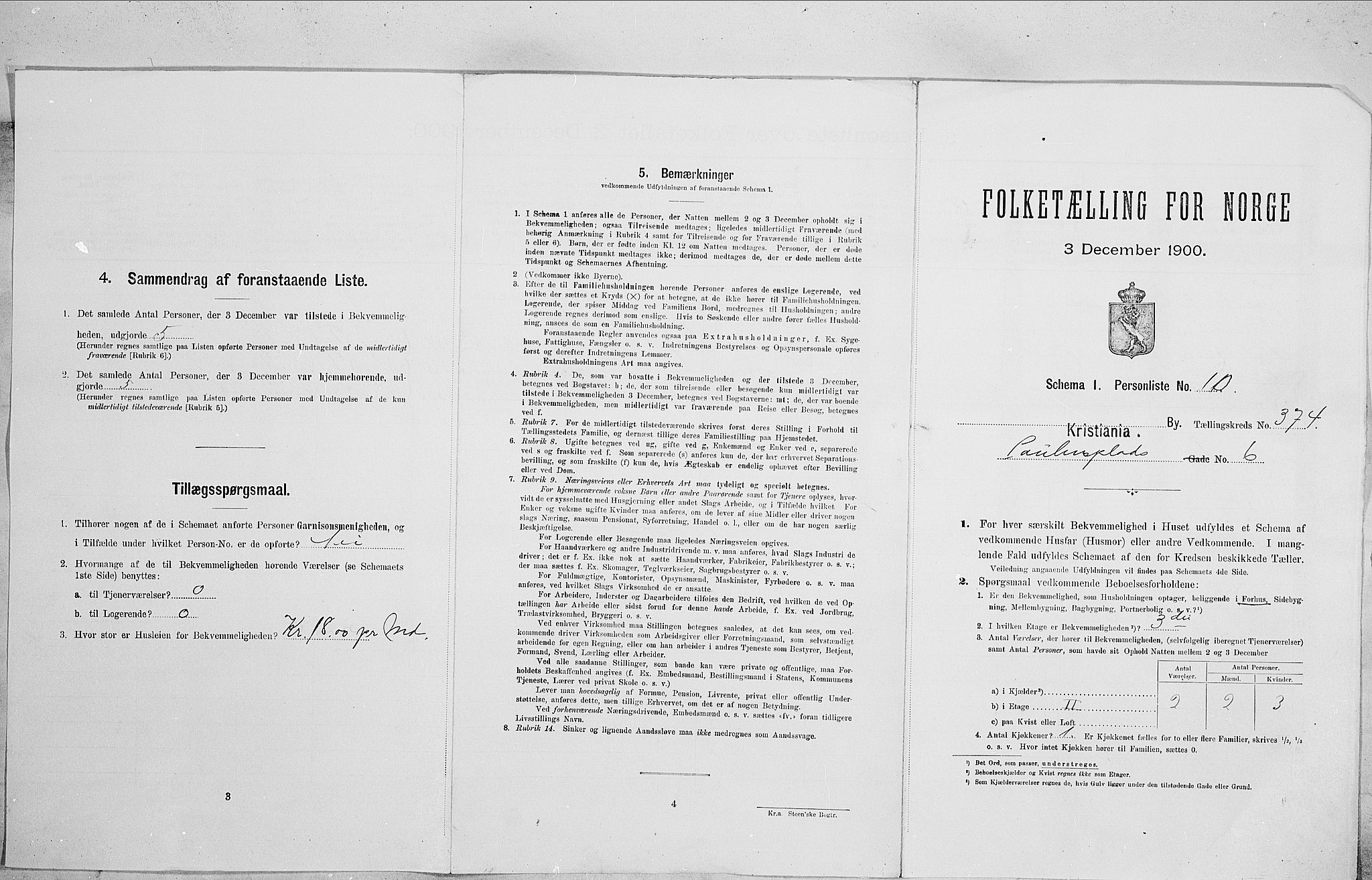 SAO, Folketelling 1900 for 0301 Kristiania kjøpstad, 1900, s. 71024