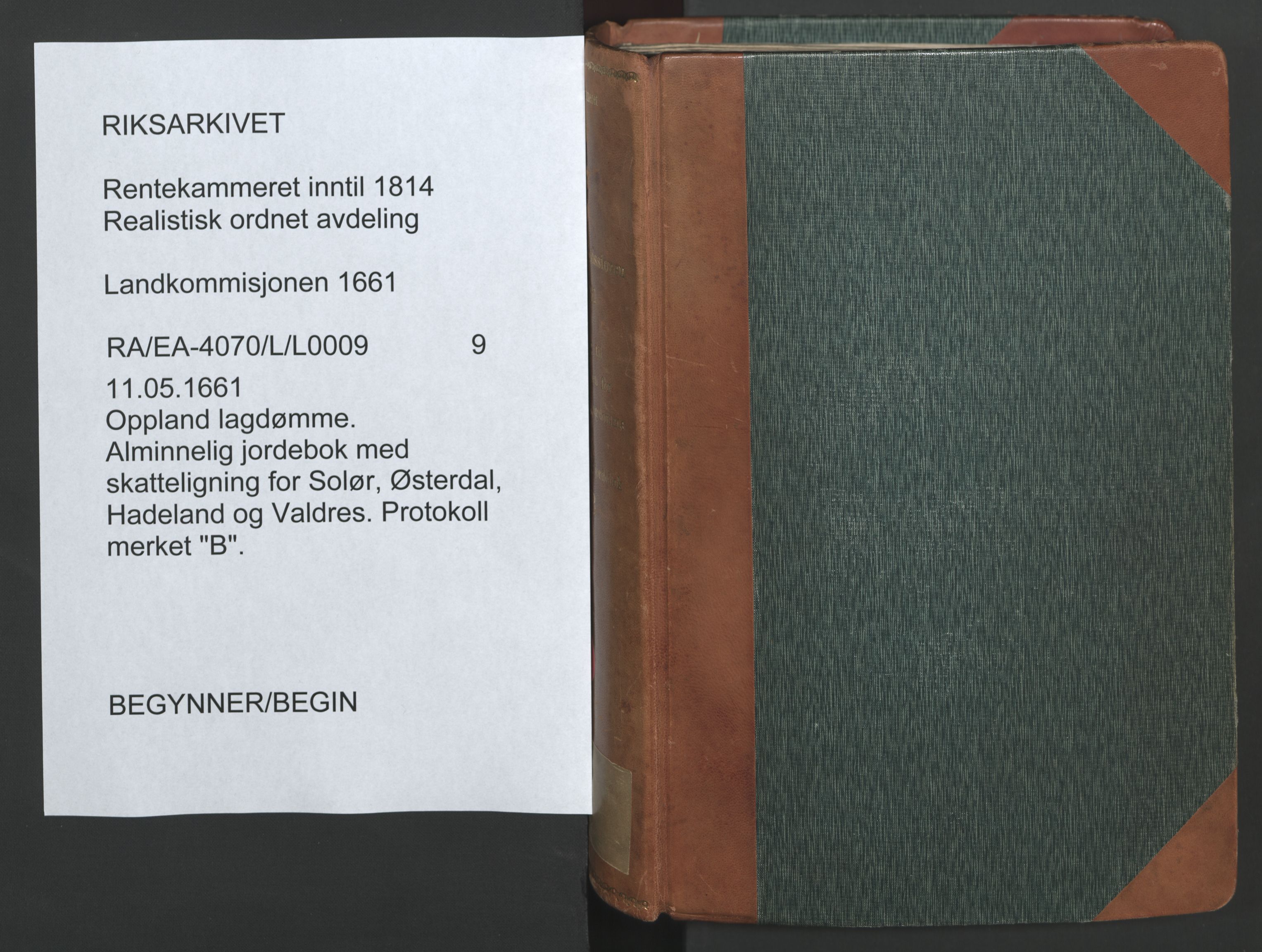 Rentekammeret inntil 1814, Realistisk ordnet avdeling, RA/EA-4070/L/L0009: Oppland lagdømme. Alminnelig jordebok med skatteligning for Solør, Østerdal, Hadeland og Valdres., 1661