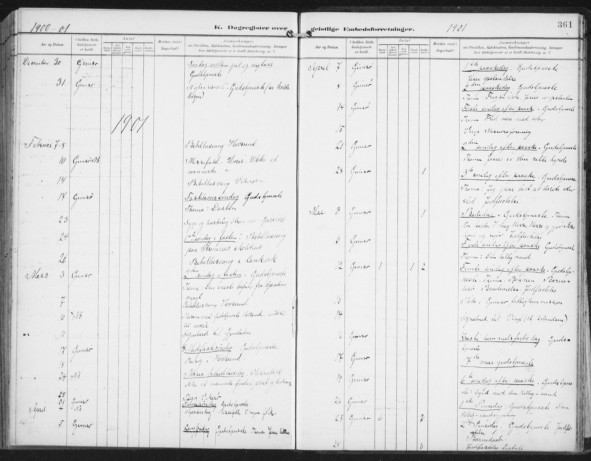 Ministerialprotokoller, klokkerbøker og fødselsregistre - Nordland, SAT/A-1459/876/L1098: Ministerialbok nr. 876A04, 1896-1915, s. 361