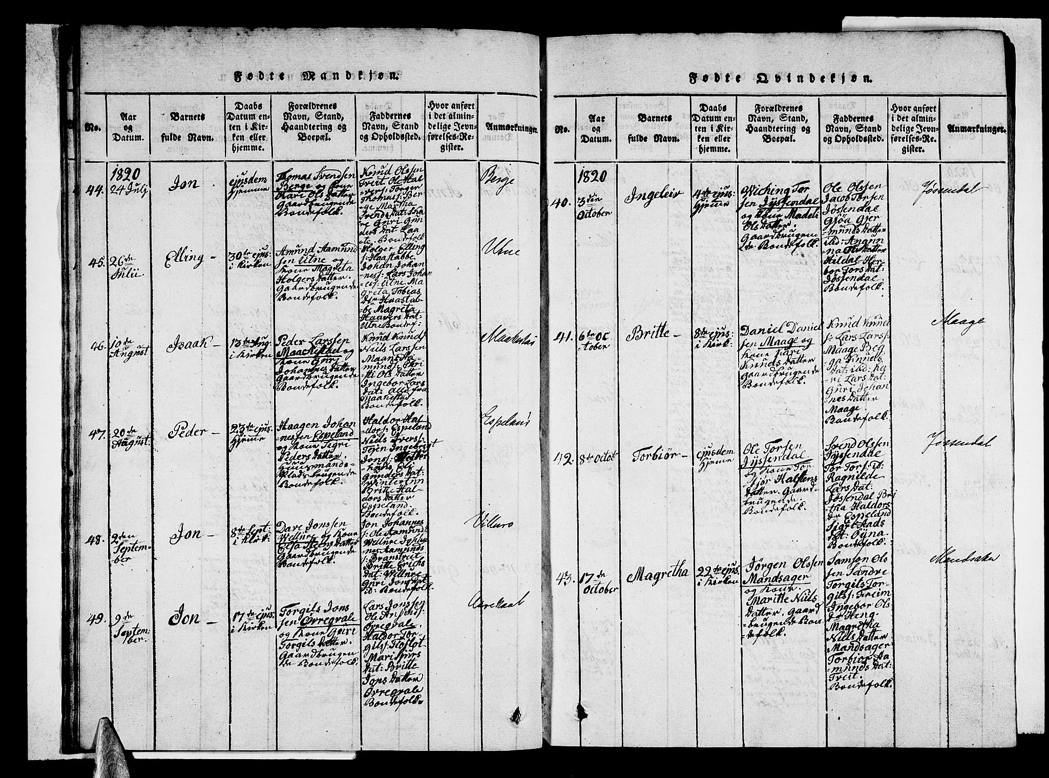 Ullensvang sokneprestembete, AV/SAB-A-78701/H/Haa: Ministerialbok nr. A 9, 1819-1826