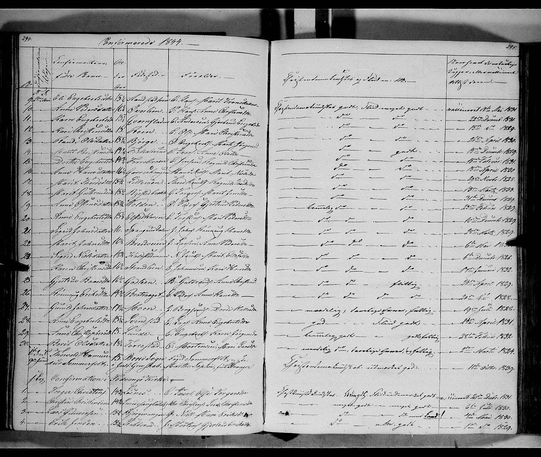 Ringebu prestekontor, AV/SAH-PREST-082/H/Ha/Haa/L0005: Ministerialbok nr. 5, 1839-1848, s. 294-295